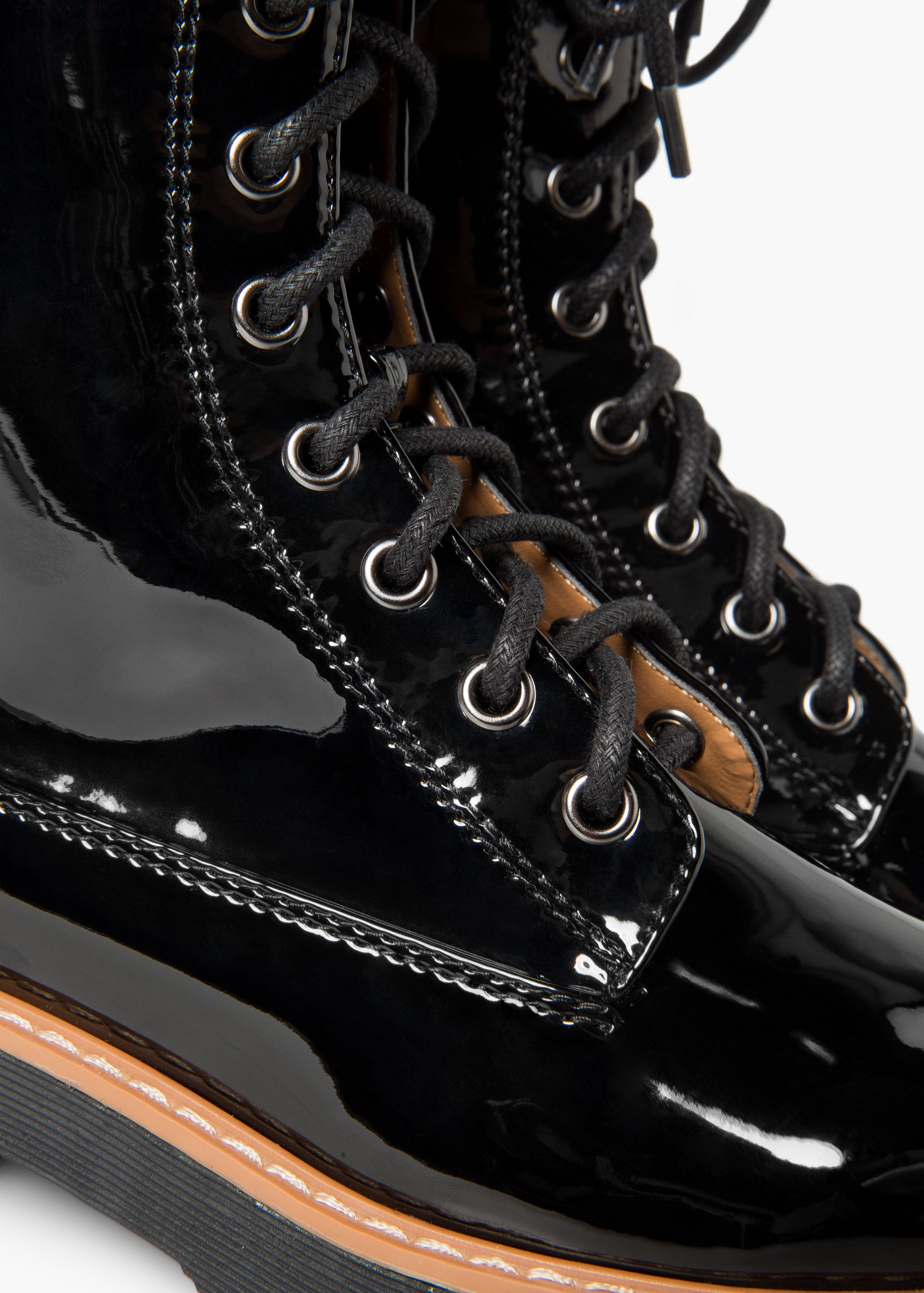mango lace up track sole boots