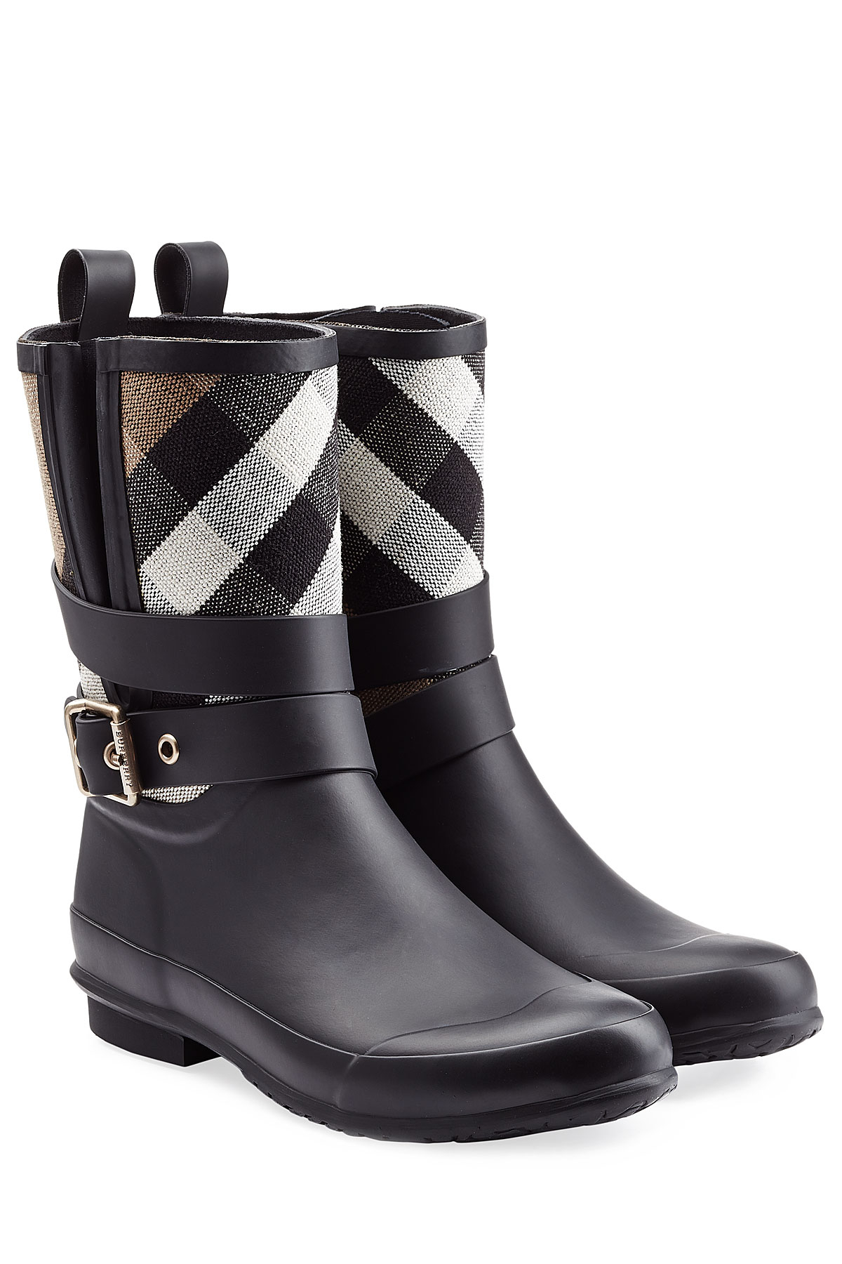 Lyst - Burberry Holloway Rubber Rain Boots - Black in Black