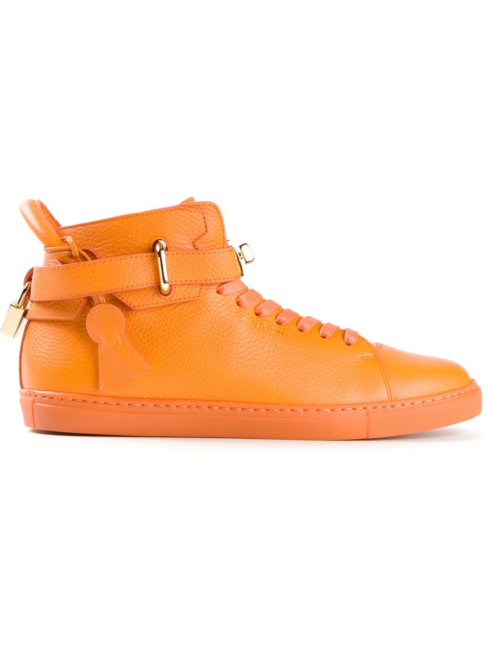 Lyst - Buscemi 100mm Leather Lace-Up Sneakers in Orange for Men