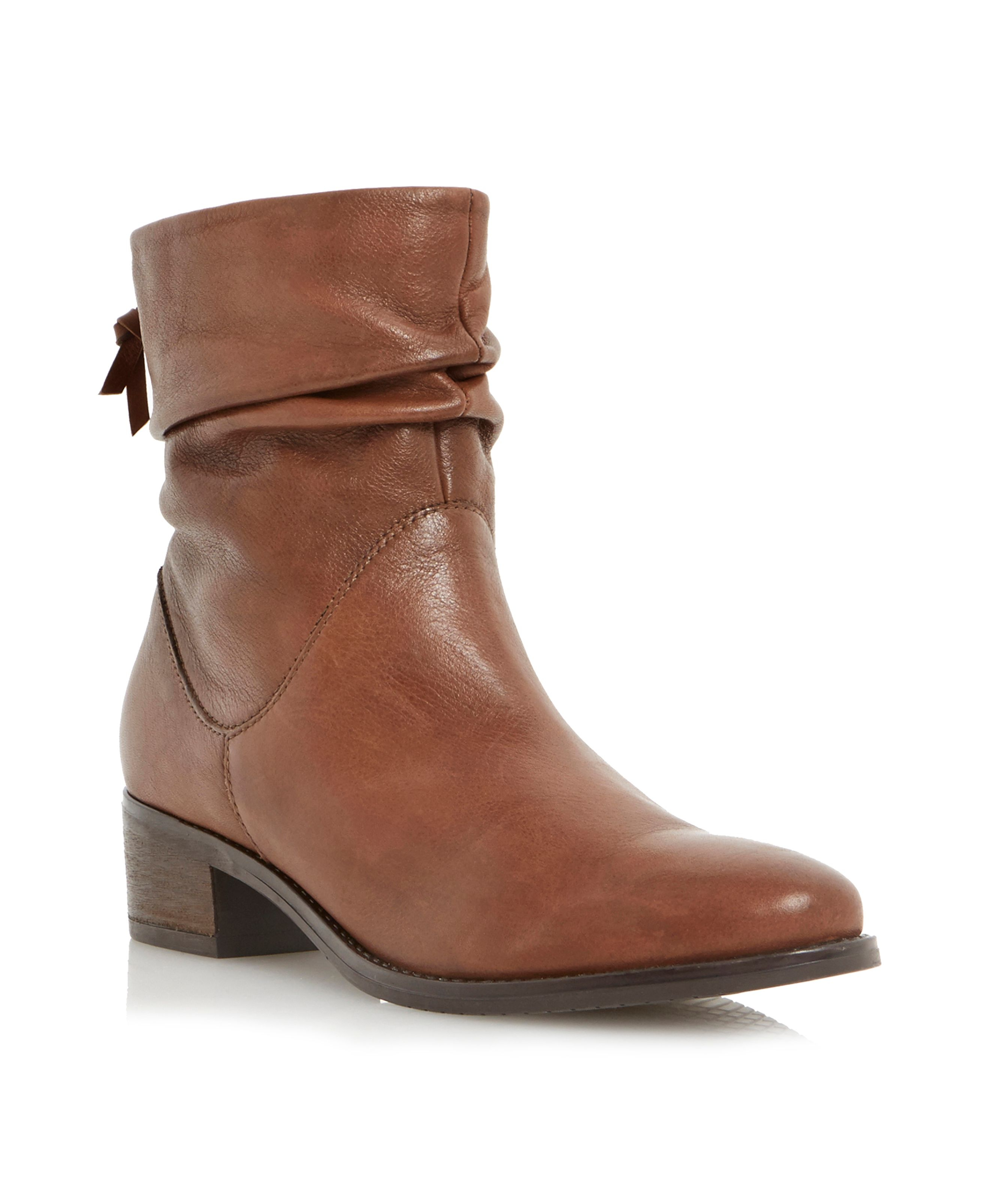 Dune Pager Slouch Leather Ankle Boot in Brown | Lyst