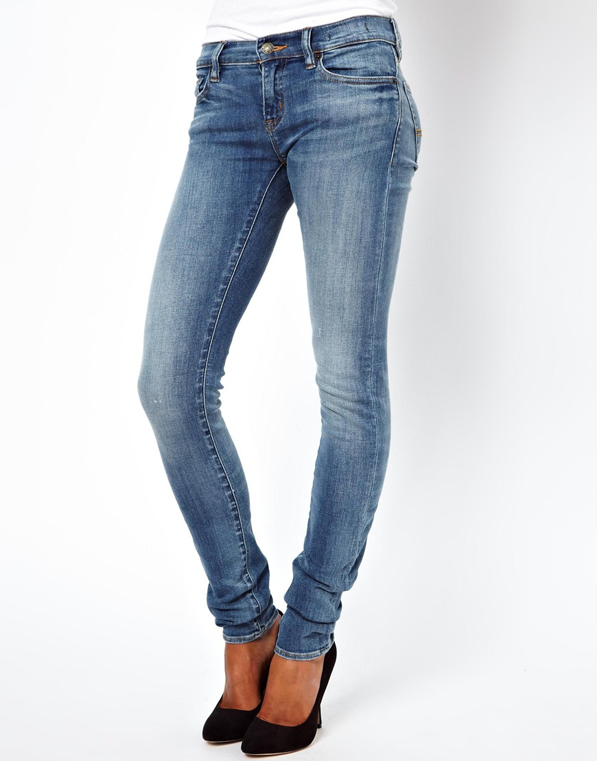 blue super skinny jeans