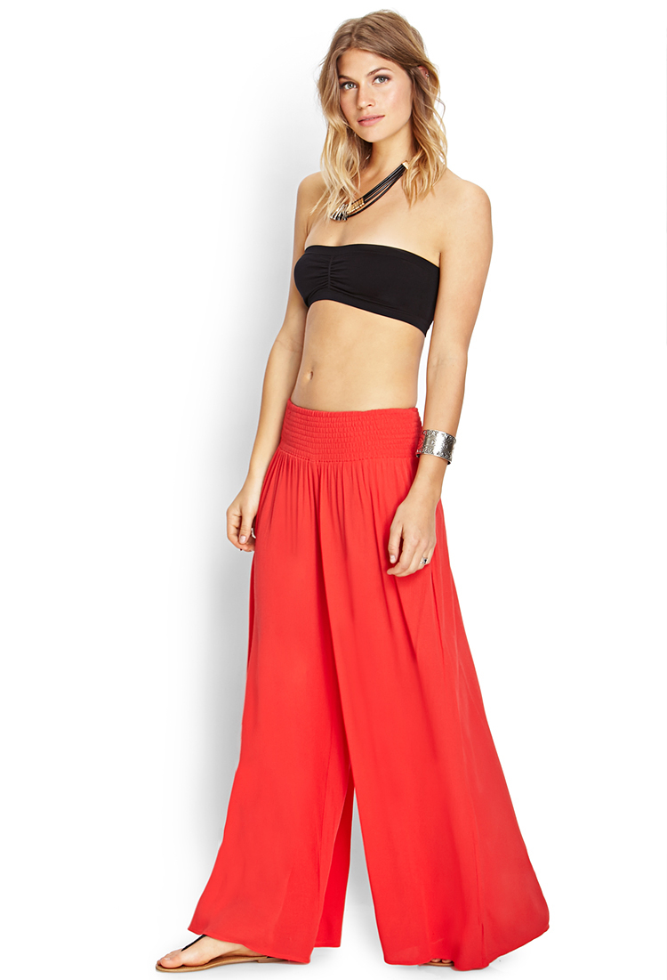 Lyst - Forever 21 Free Flowing Wide-leg Pants in Red