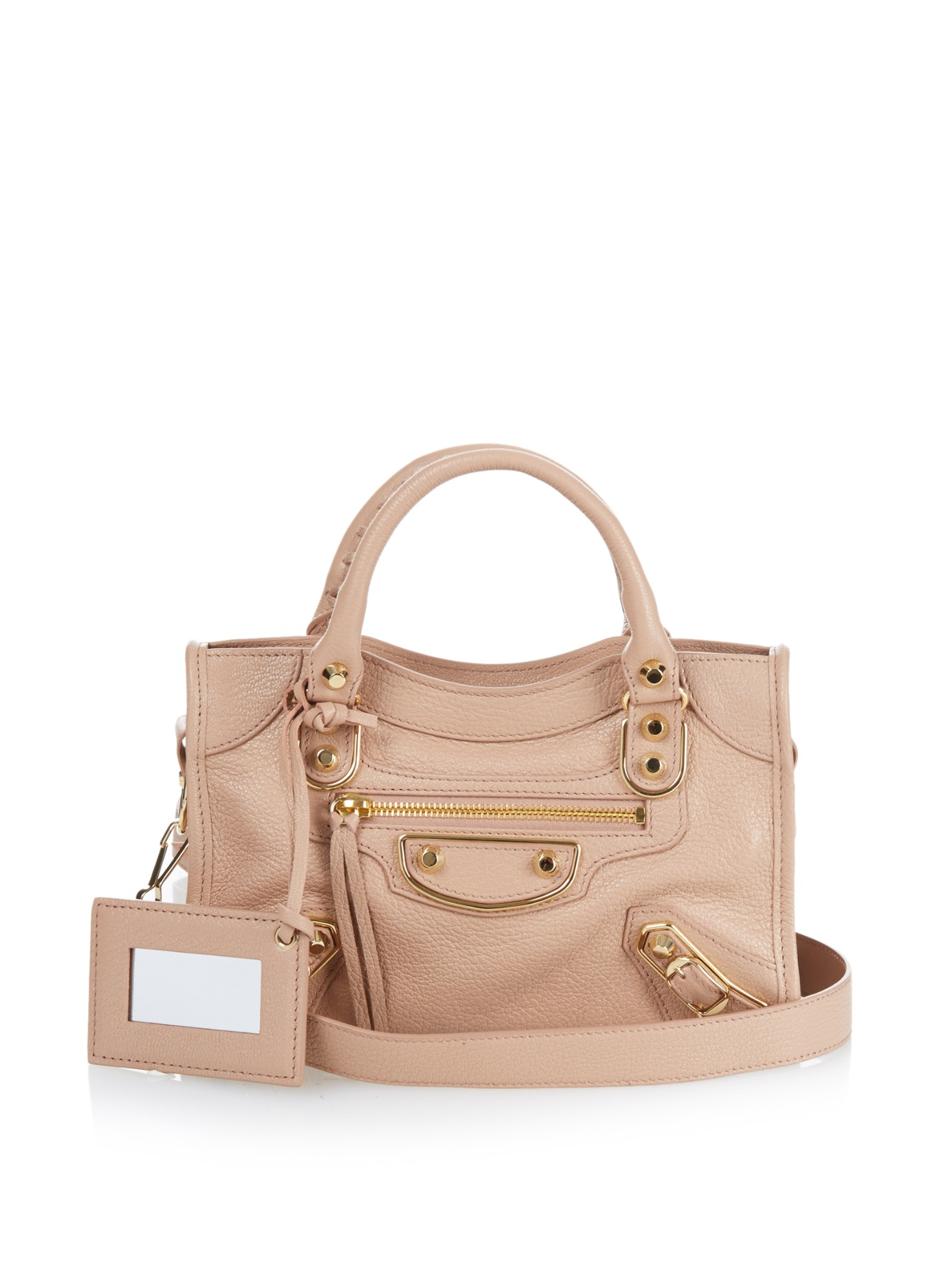 Lyst - Balenciaga Classic Mini City Metallic-Edge Cross-Body Bag in Pink