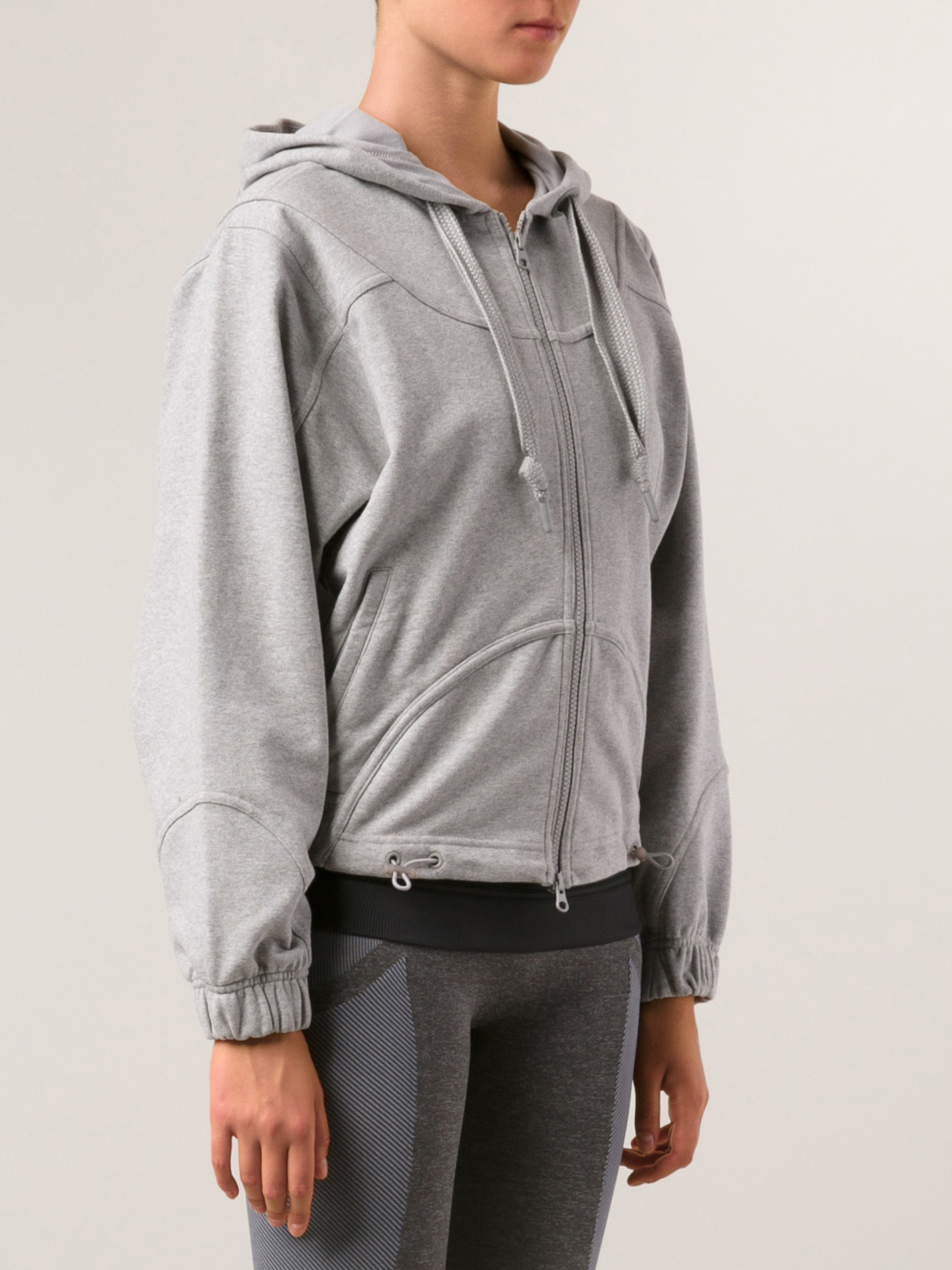 Lyst - Adidas By Stella Mccartney Zip Up Running Hoodie in Gray