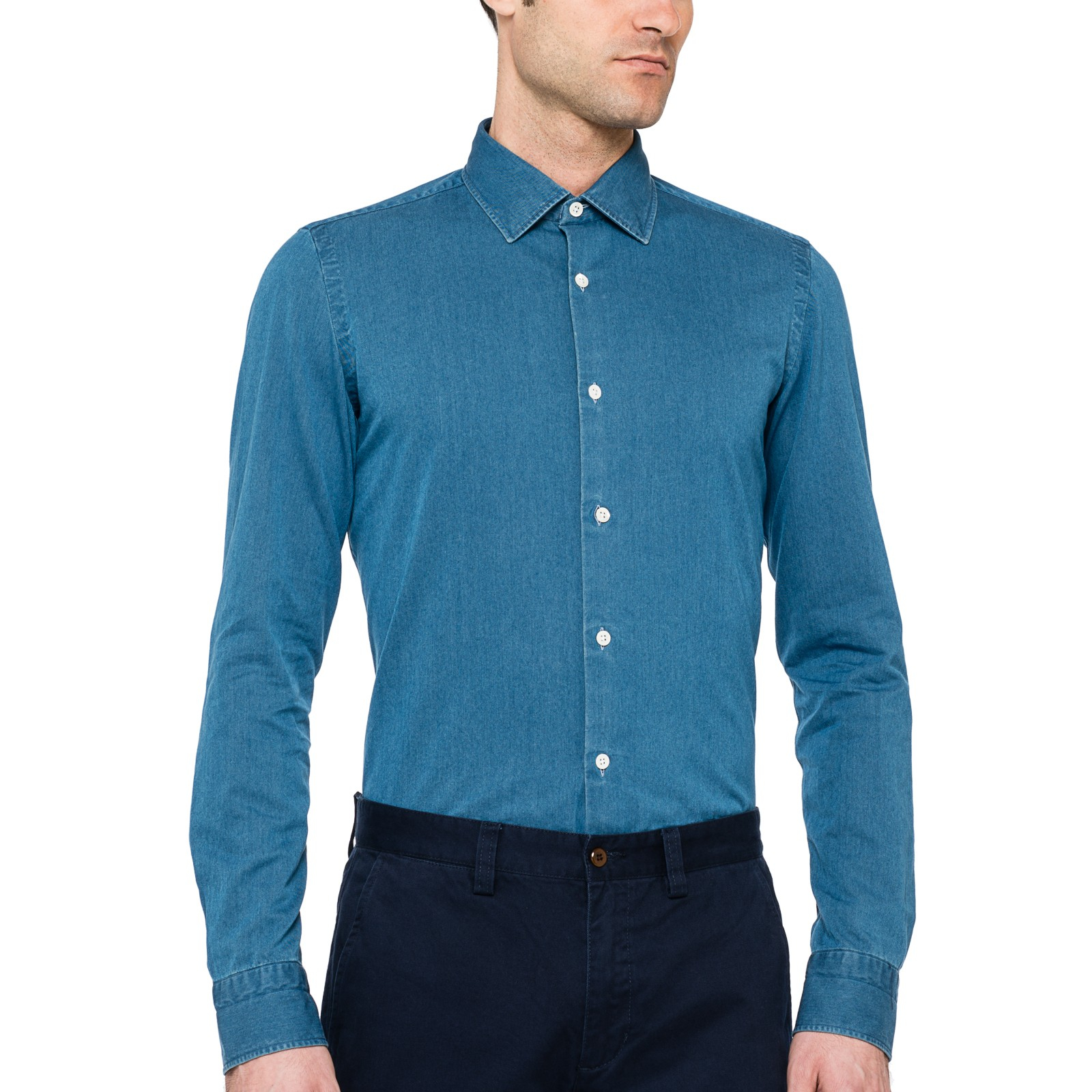 Borrelli Lightweight Denim Shirt in Blue for Men | Lyst