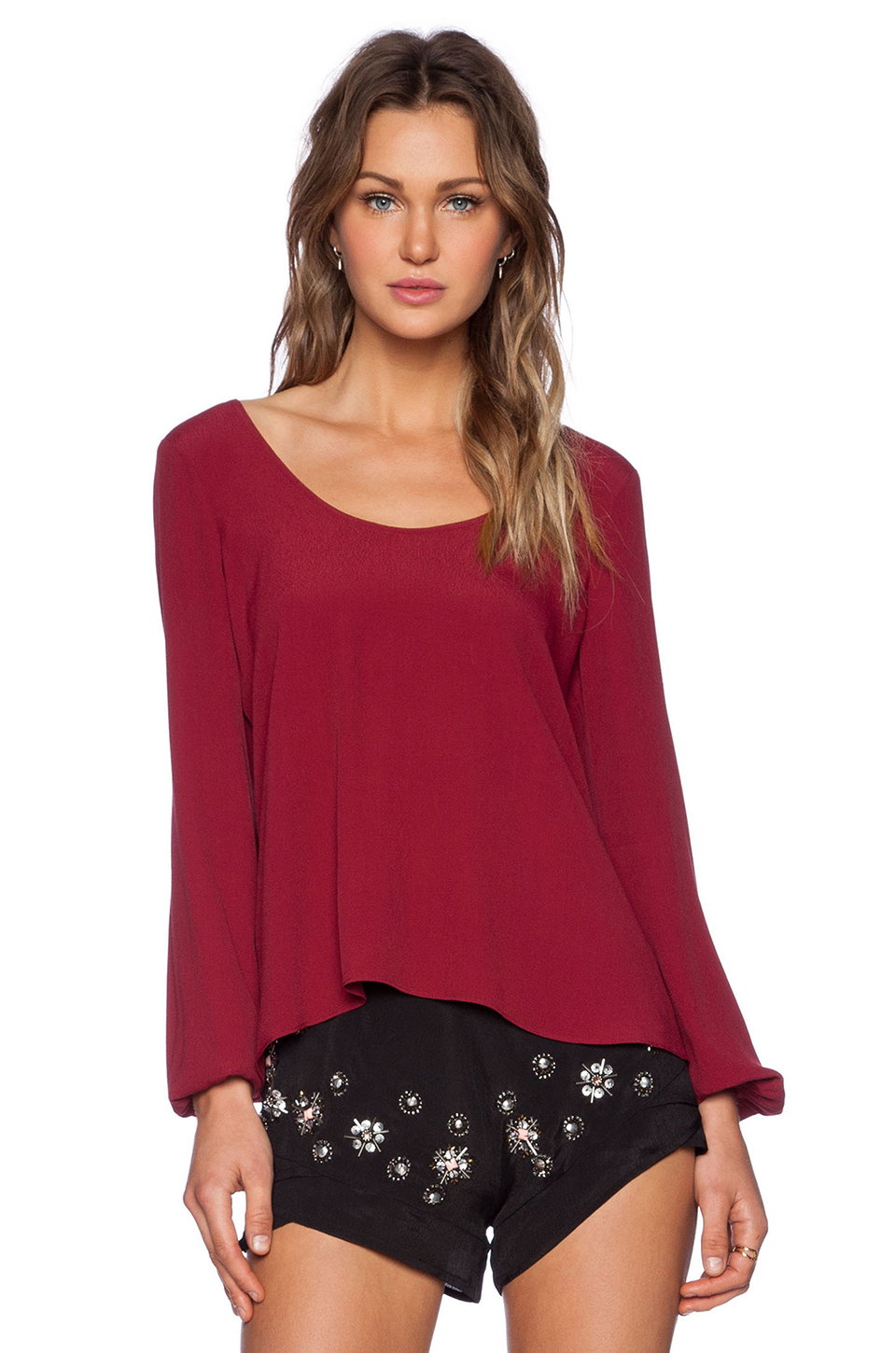 lyst friends starlette blouse in purple lyst friends starlette blouse in purple