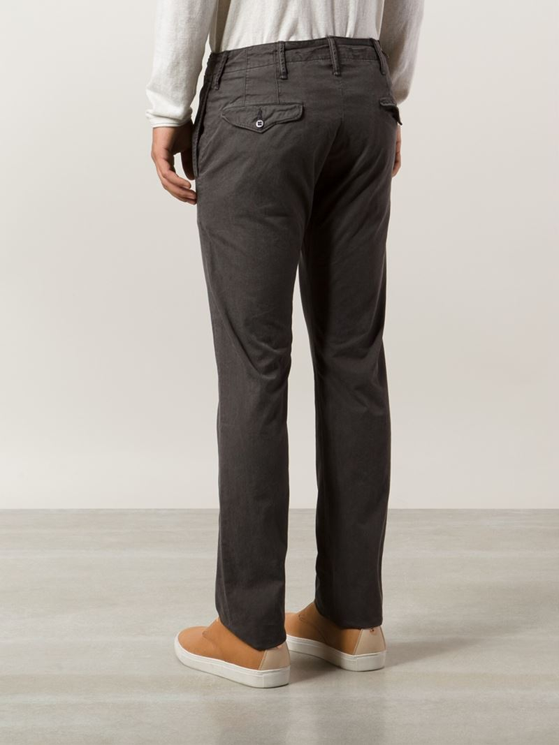 Rrl 'officer's Chino' Trousers in Gray for Men | Lyst