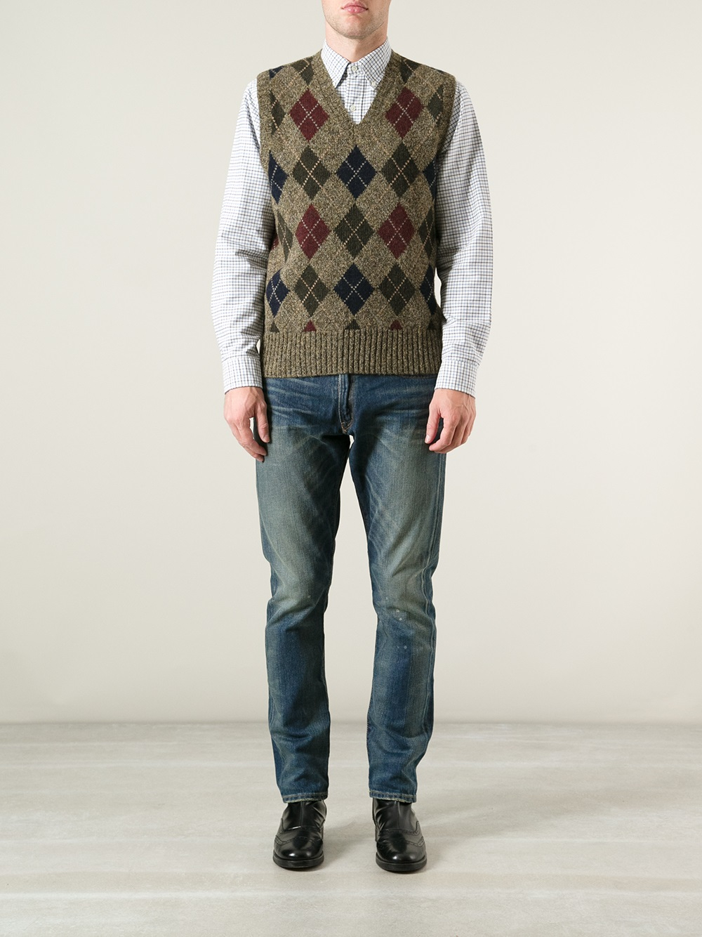 Lyst - Polo Ralph Lauren Harlequin Sweater Vest in Brown for Men