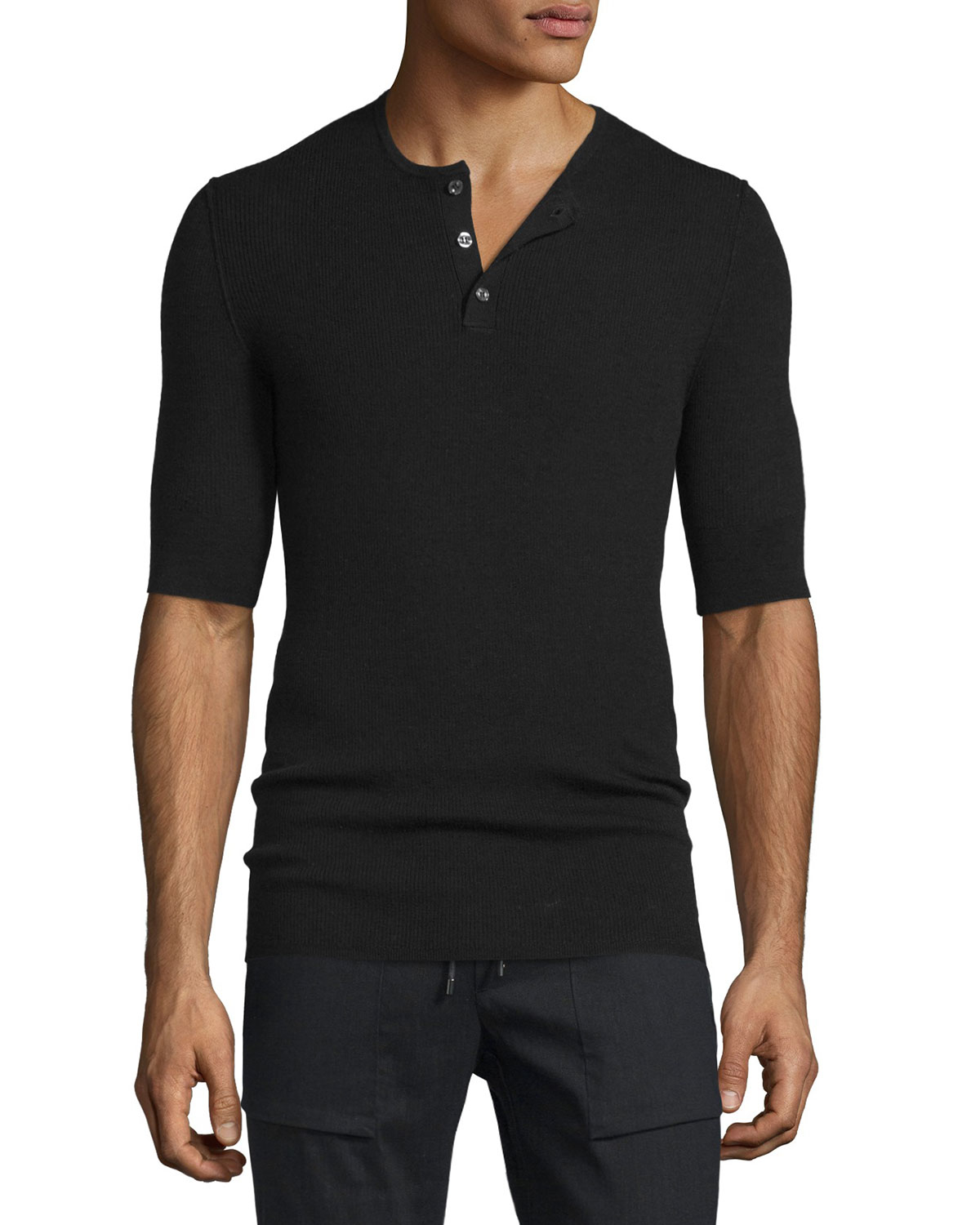 rib henley shirt