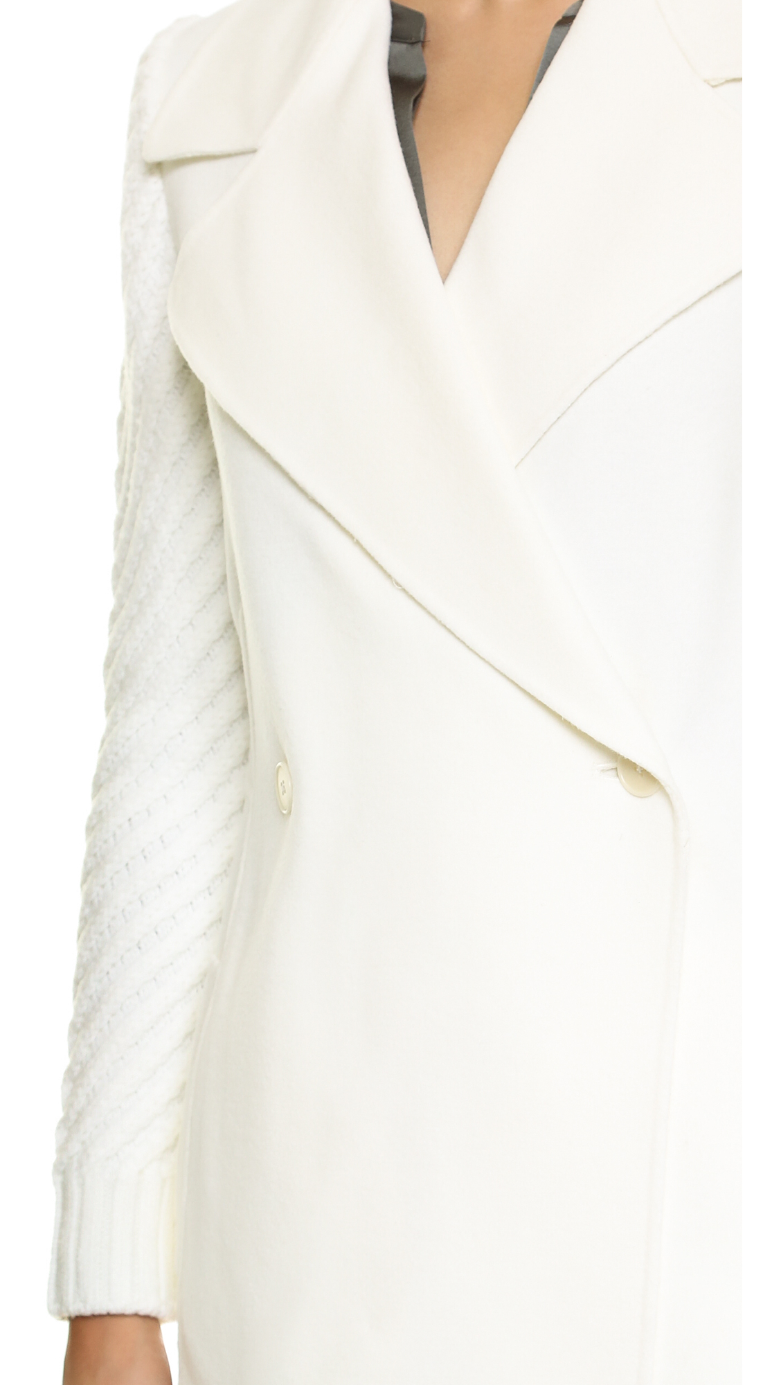 Lyst Vince Sweater Sleeve Coat Winter White in White