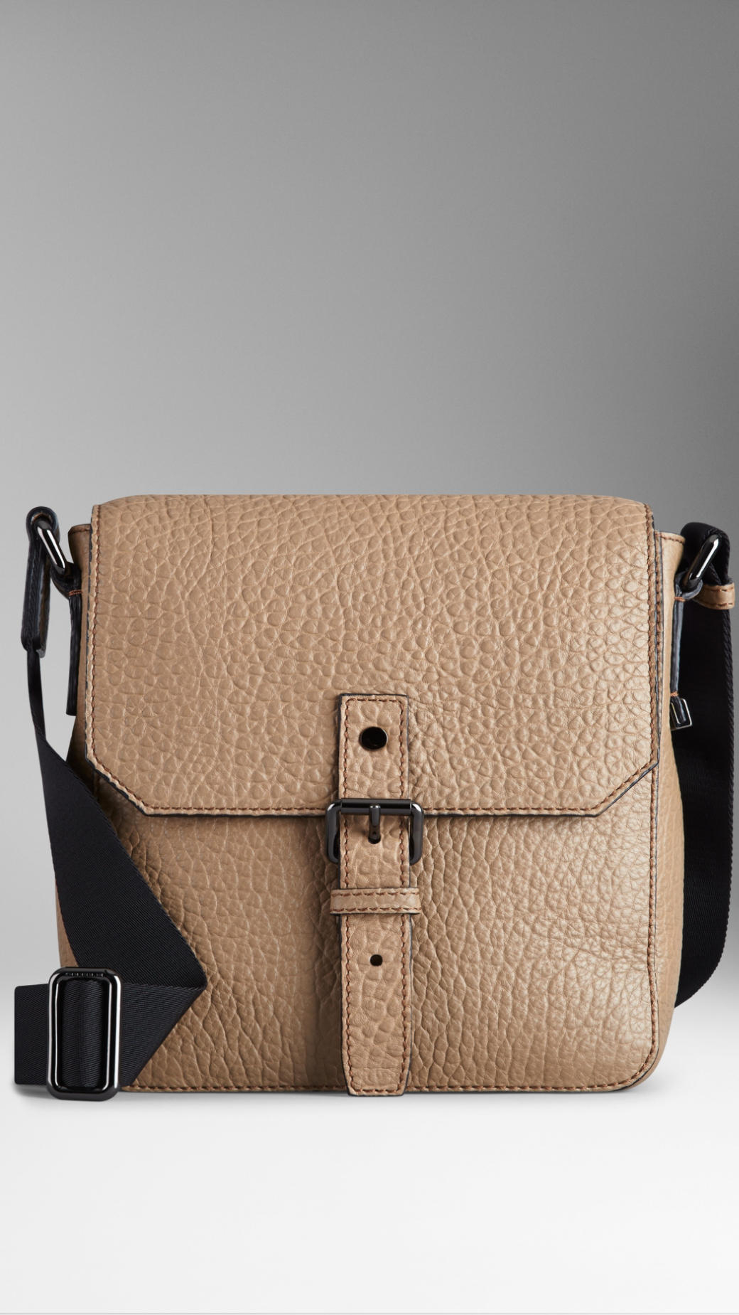 Burberry Signature Grain Leather Crossbody Bag in Natural for Men Lyst