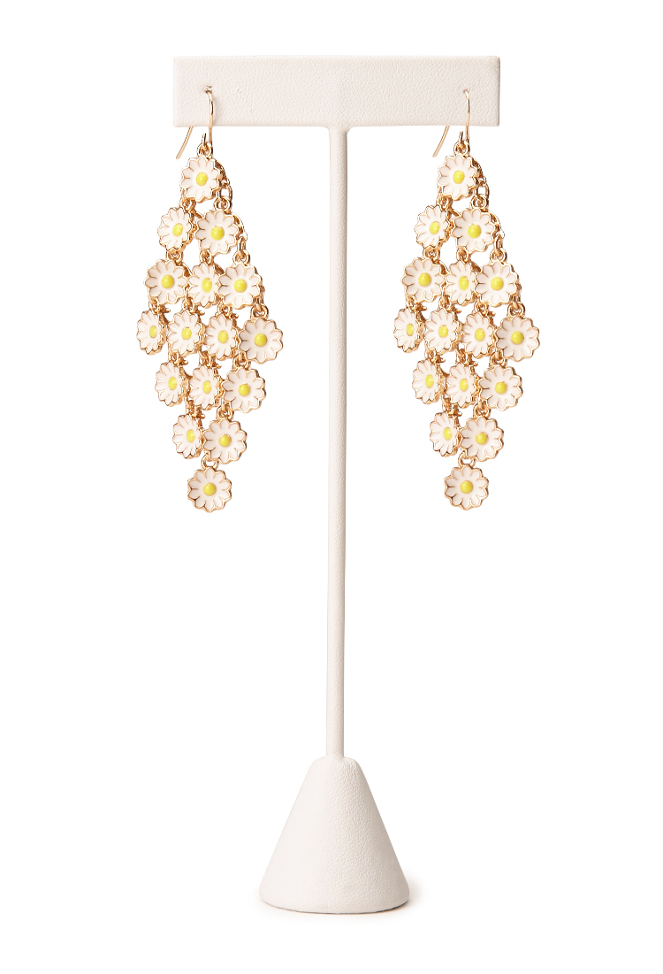 Lyst Forever 21 Cascading Daisy Chandelier Earrings In Metallic Gallery