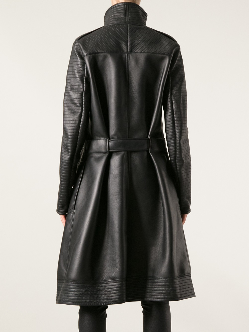 Lyst - Gareth Pugh Leather Coat in Black