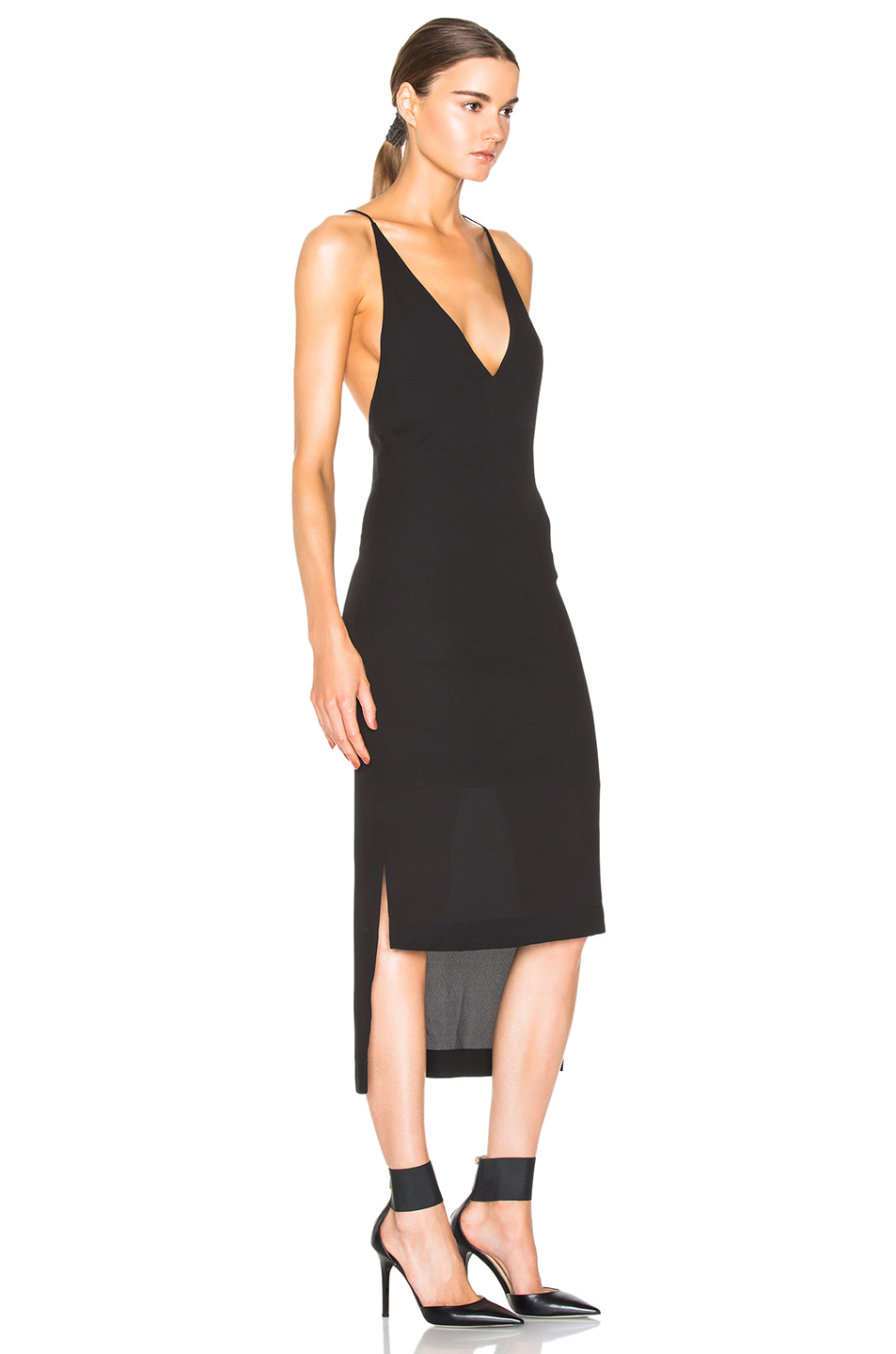 Lyst Dion Lee Line Ii Poly Georgette Camisole Dress In Black Gallery