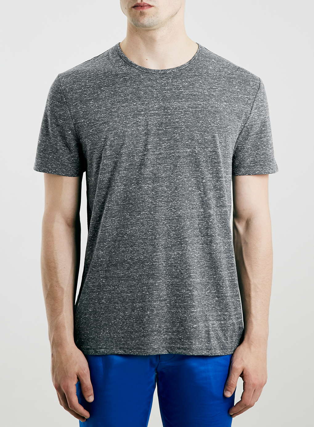 Topman Grey Neppy Crew Neck T-shirt in Gray for Men (Mid Grey) | Lyst