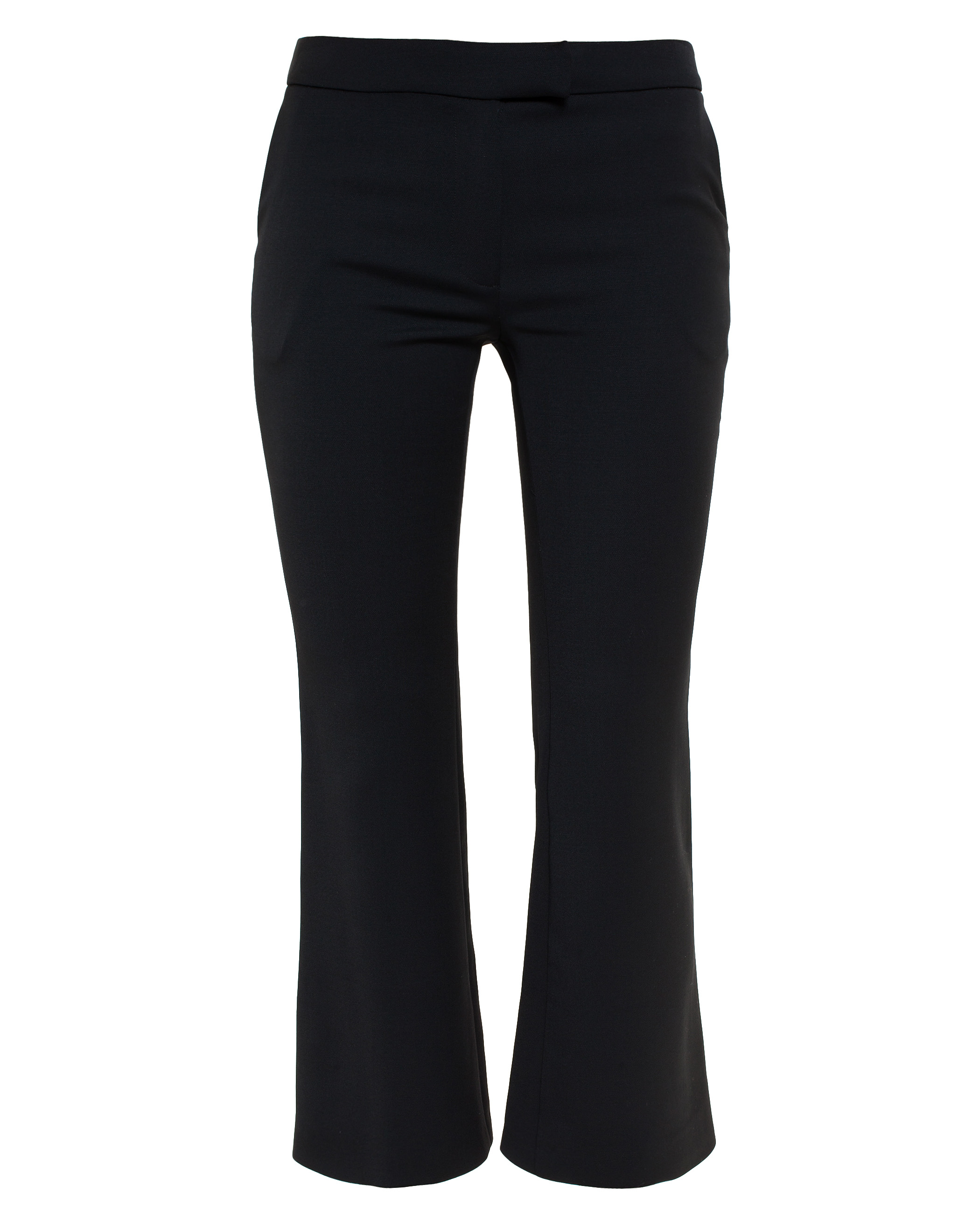 flared black trousers