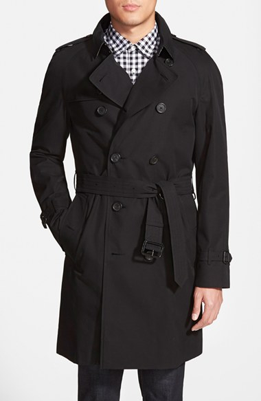 Burberry 'wiltshire' Trim Fit Double Breasted Trench Coat in Black for ...