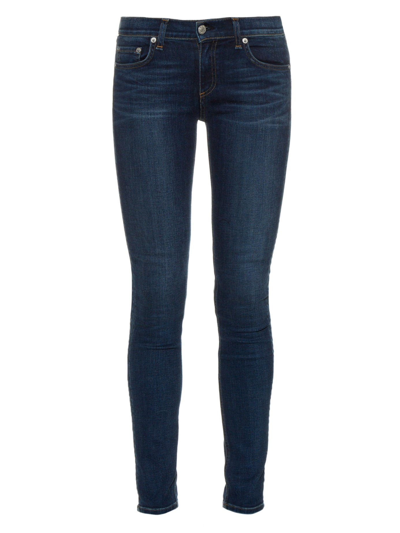 Rag & bone Mid-rise Skinny Jeans in Blue | Lyst