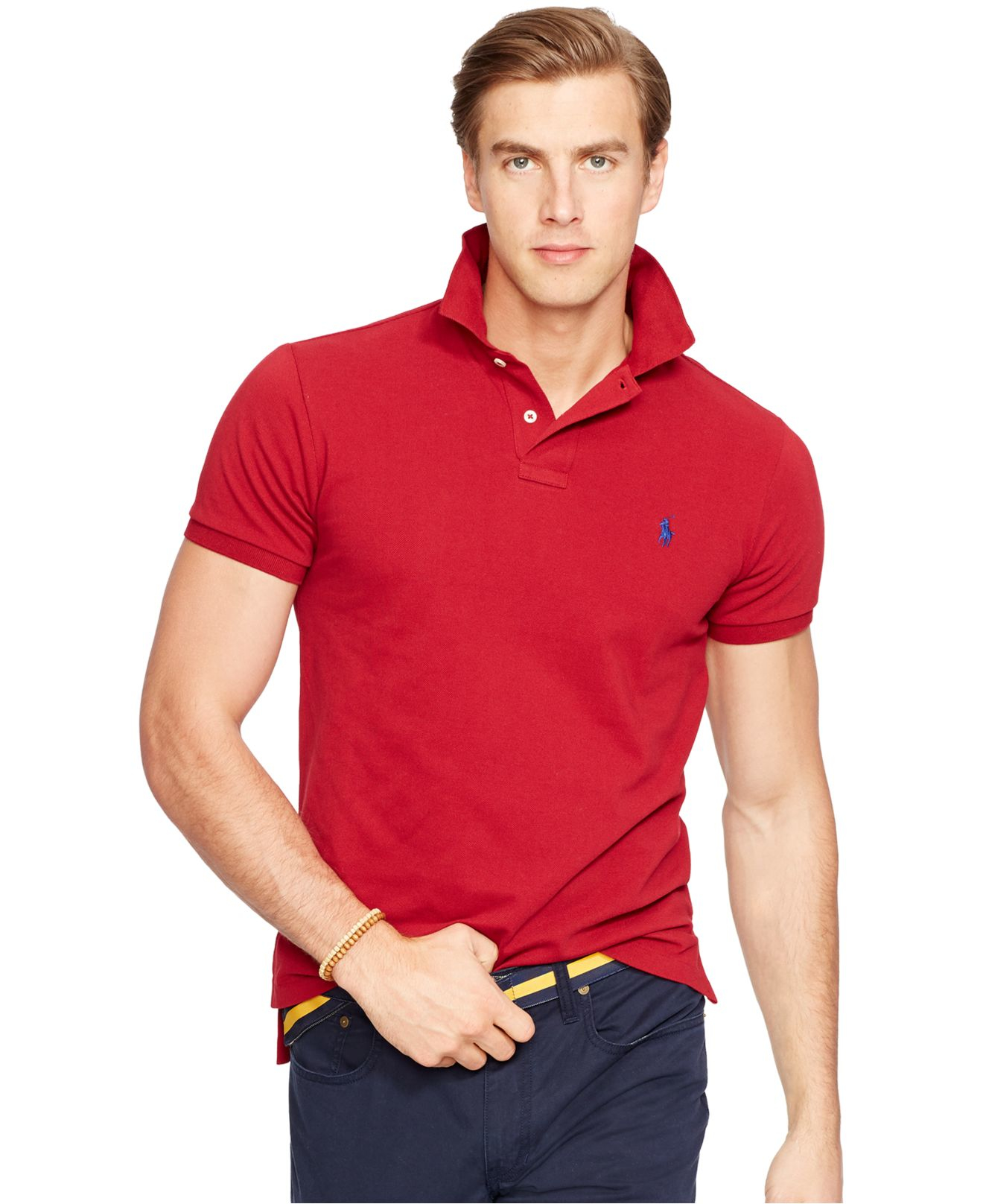 Polo ralph lauren Classic-fit Mesh Polo in Red for Men | Lyst