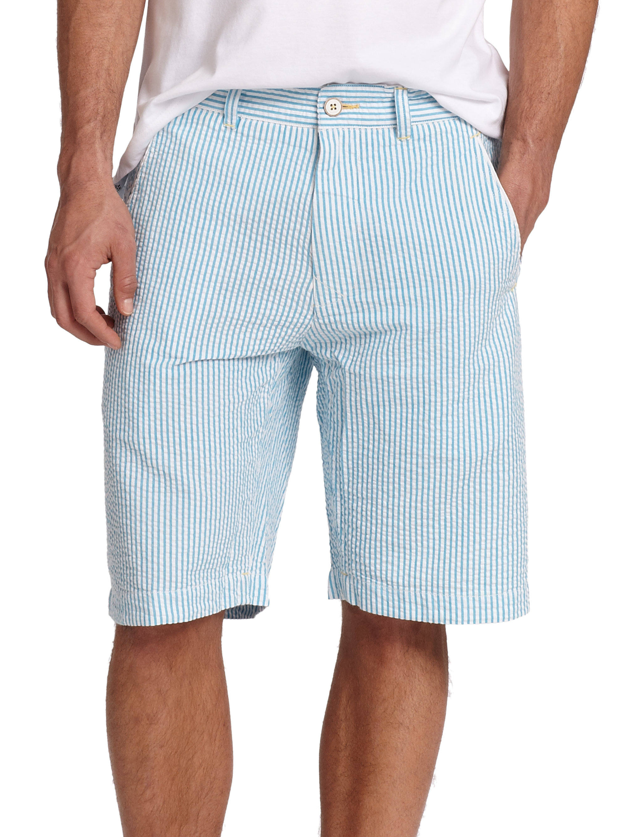 Robert graham Seersucker Bermuda Shorts in Blue for Men | Lyst
