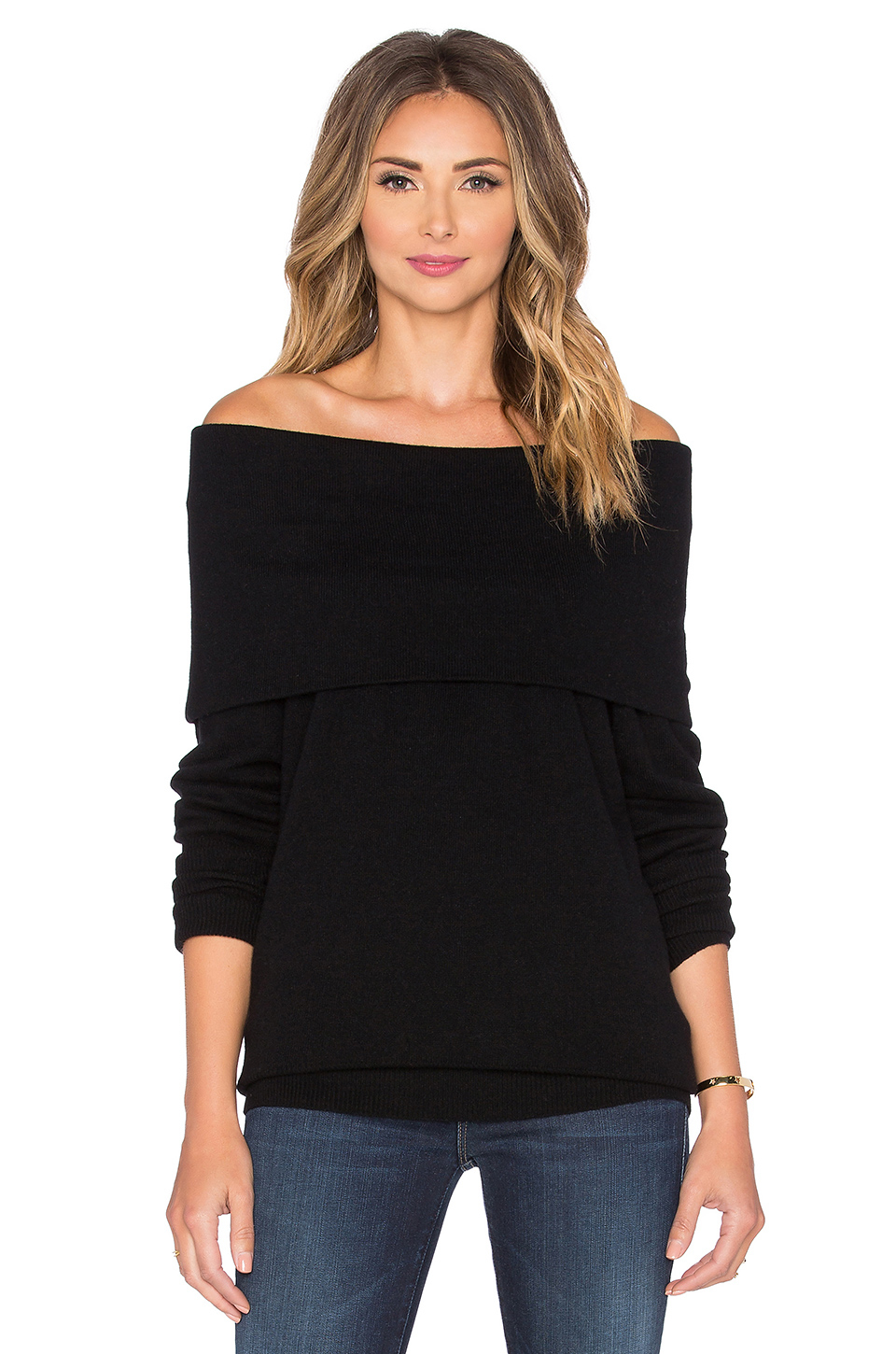Autumn cashmere Slouchy Off Shoulder Sweater in Black | Lyst