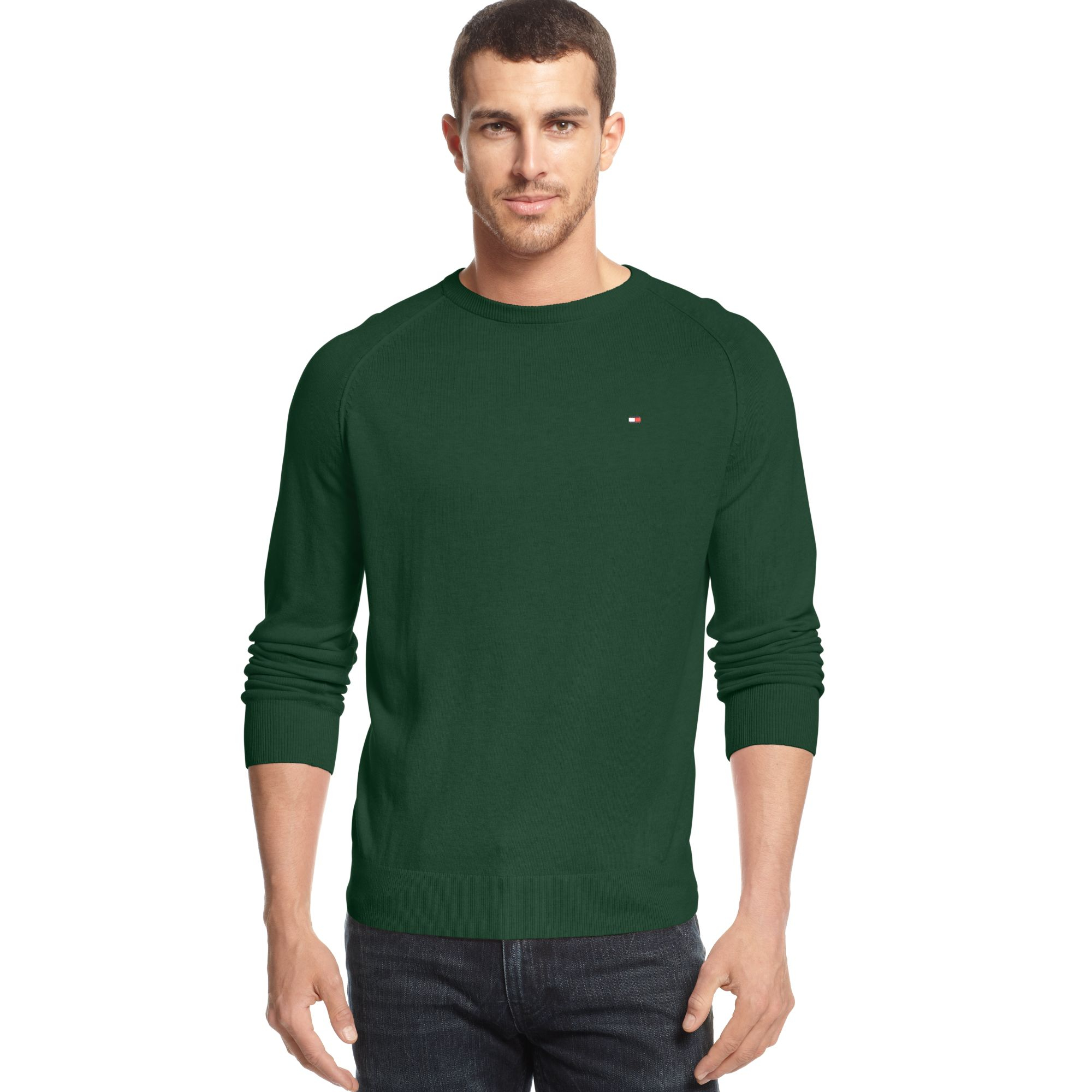 tommy hilfiger crew neck green