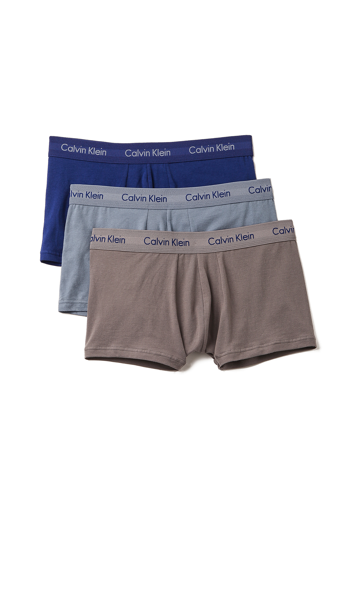 Calvin klein 3 Pack Low Rise Trunks in Blue for Men (Blue Multi) | Lyst