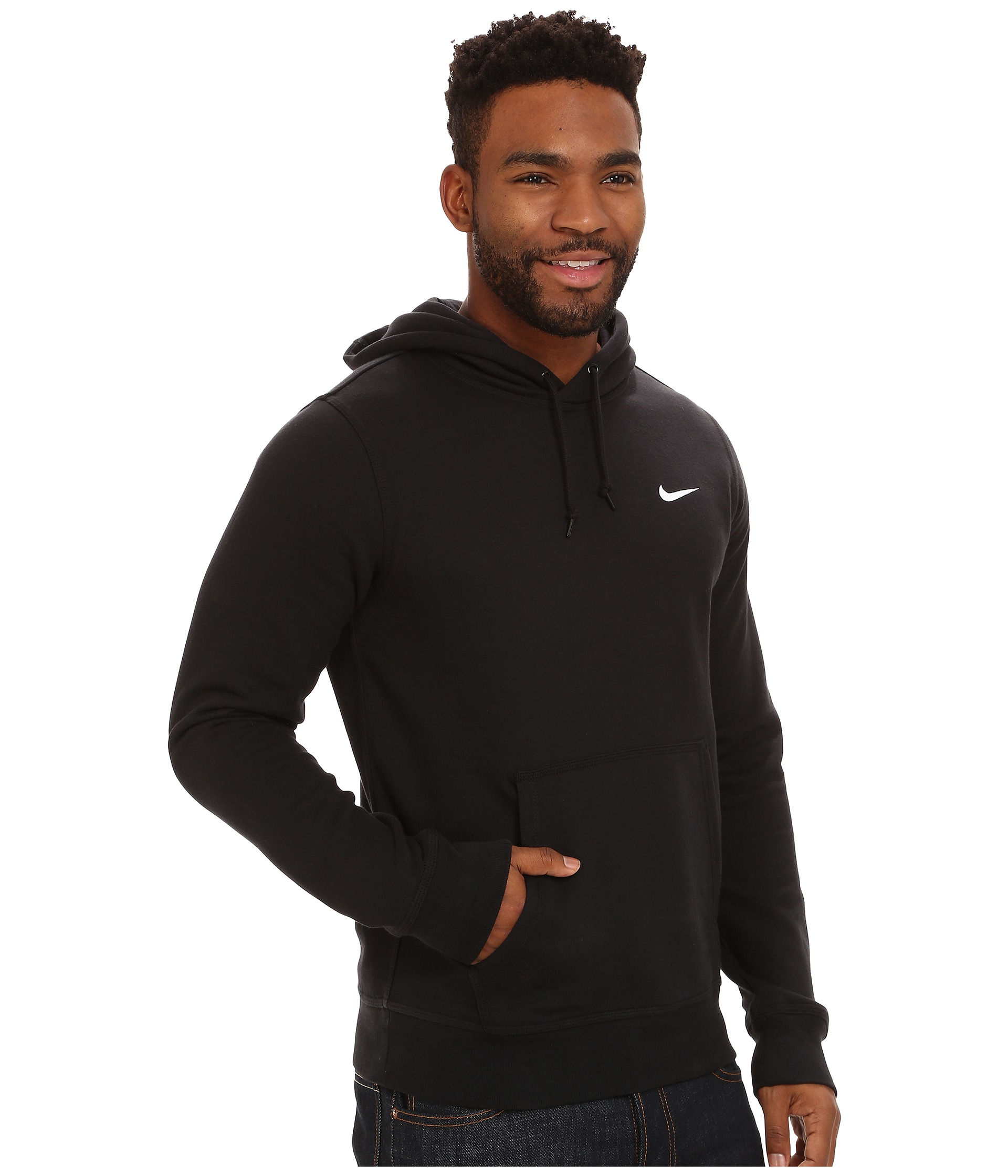 nike club hoodie swoosh in black for lyst nike club hoodie swoosh in black for lyst