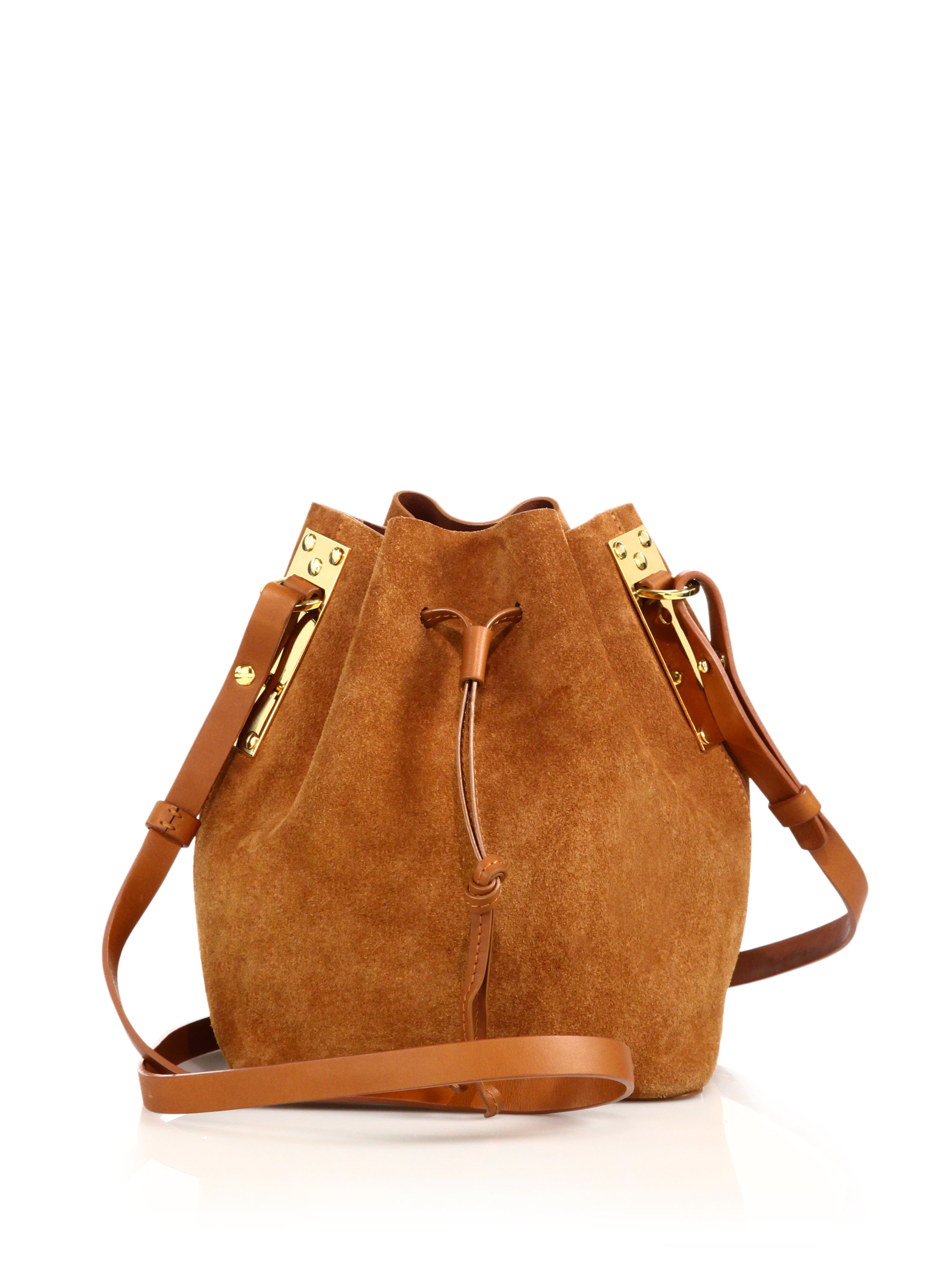 Lyst Sophie Hulme Suede Bucket Bag In Brown Gallery