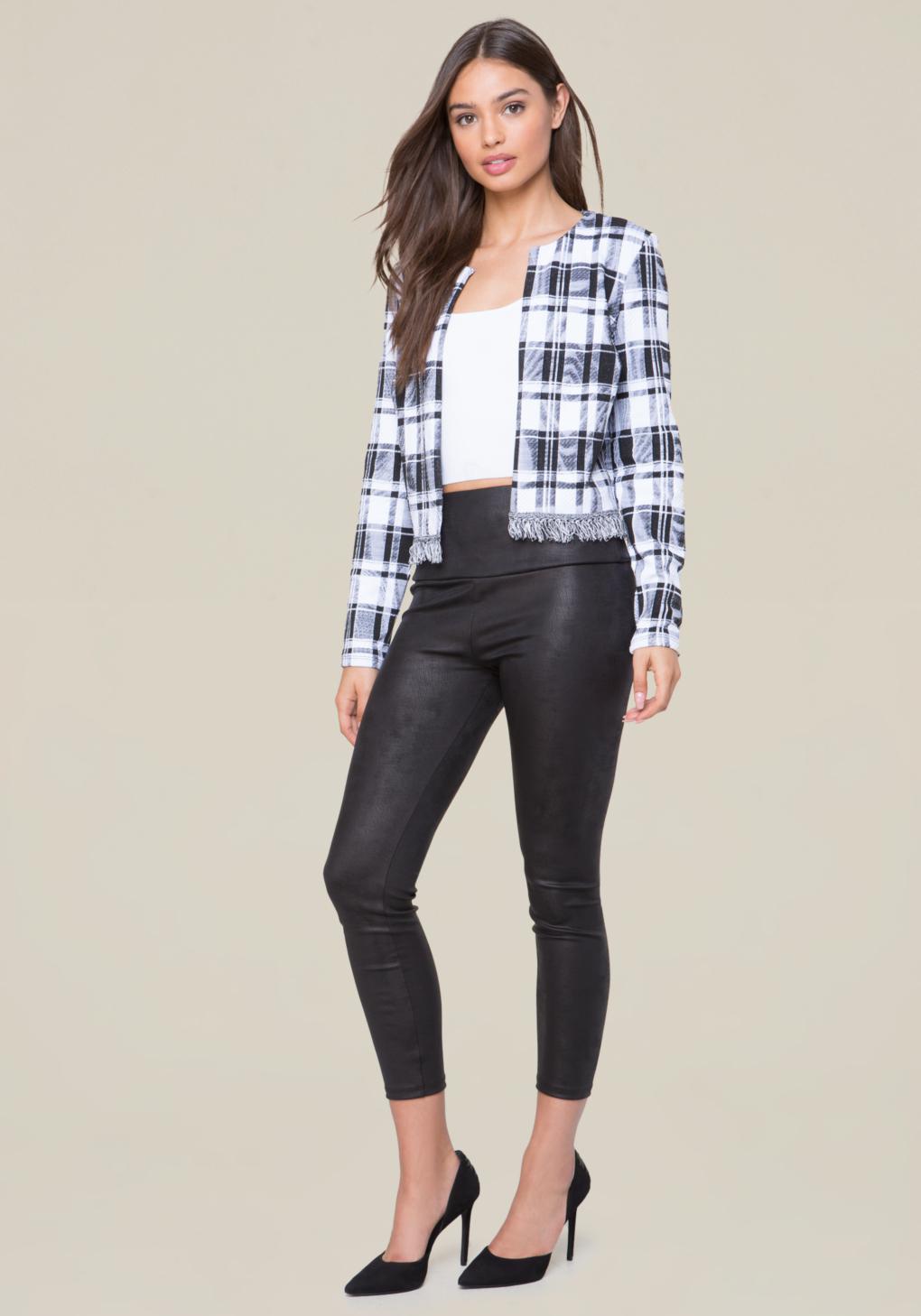 Nightclubs Barsman Hair Stylist Personality Alternative Black and White Plaid Jacket DJ Singers 