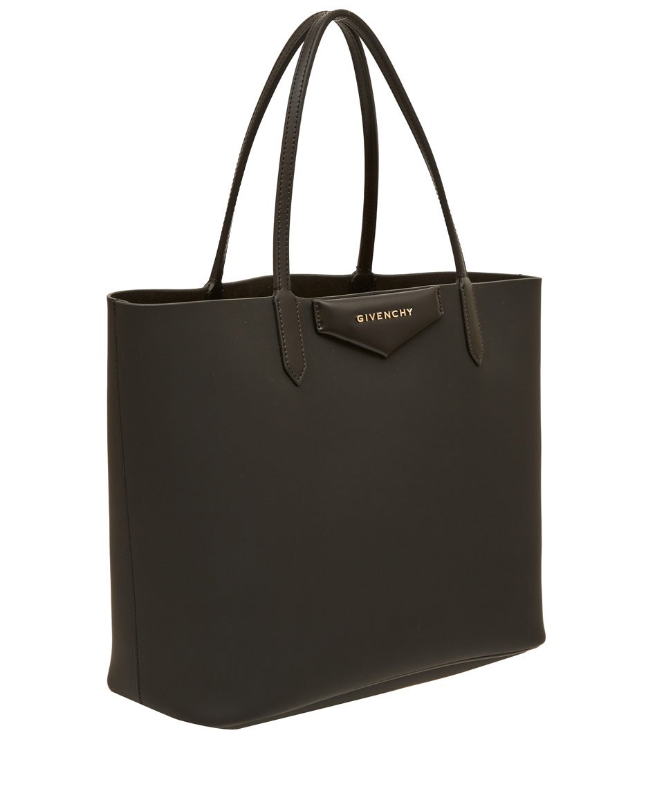 Lyst - Givenchy Large Black Rubber Effect Antigona Bag in Black