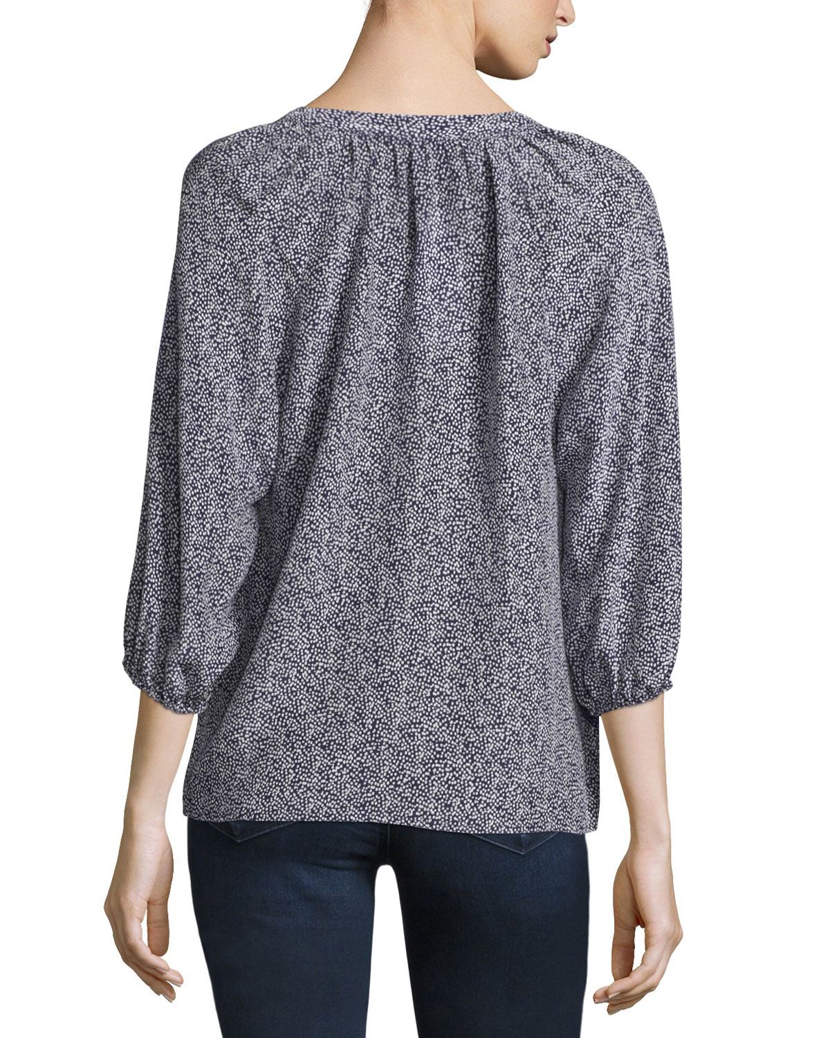 Lyst - Joie Addie B Printed 3/4-sleeve Blouse In Blue