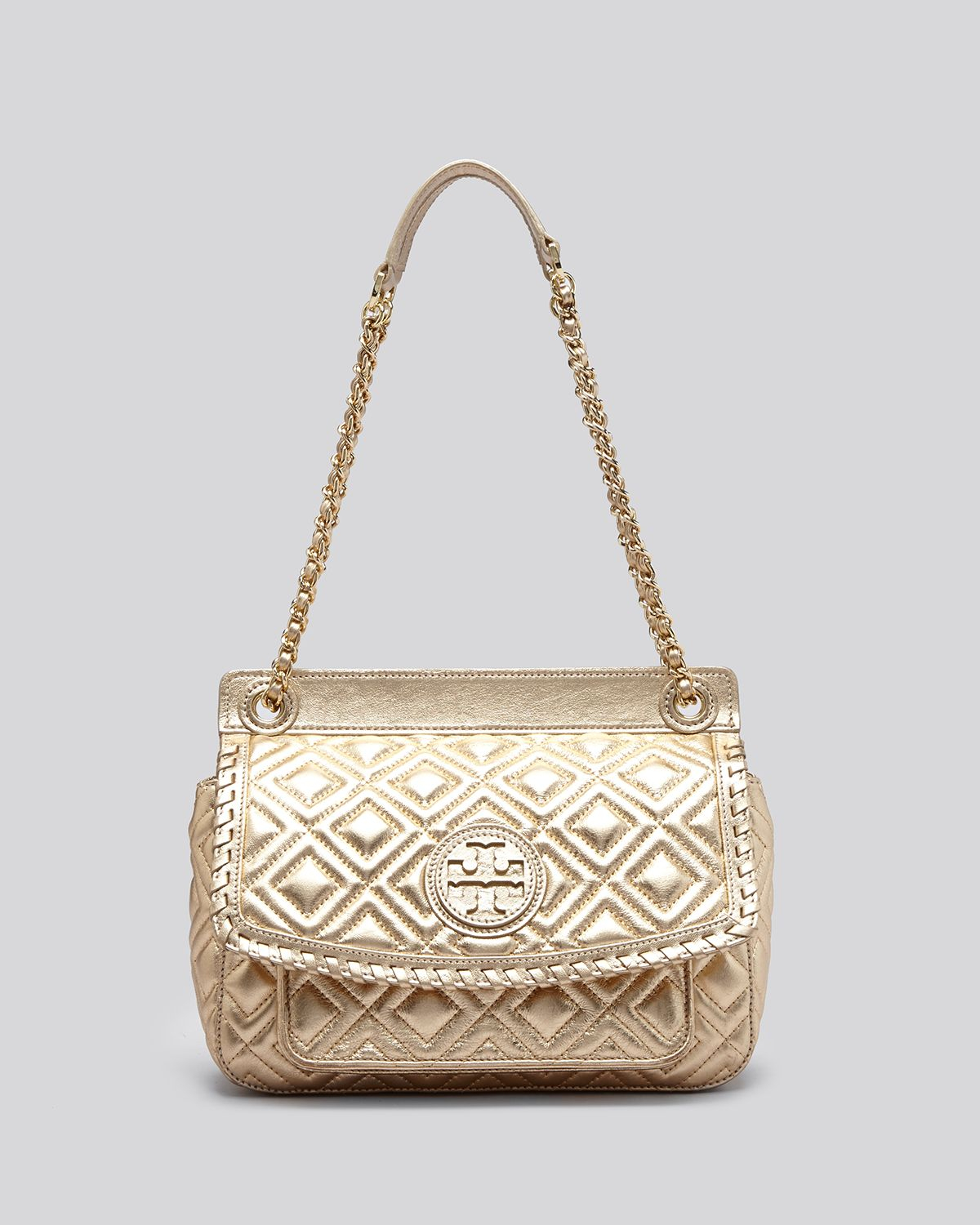 Tory burch Shoulder Bag - Small Marion Quilted Metallic in Metallic | Lyst