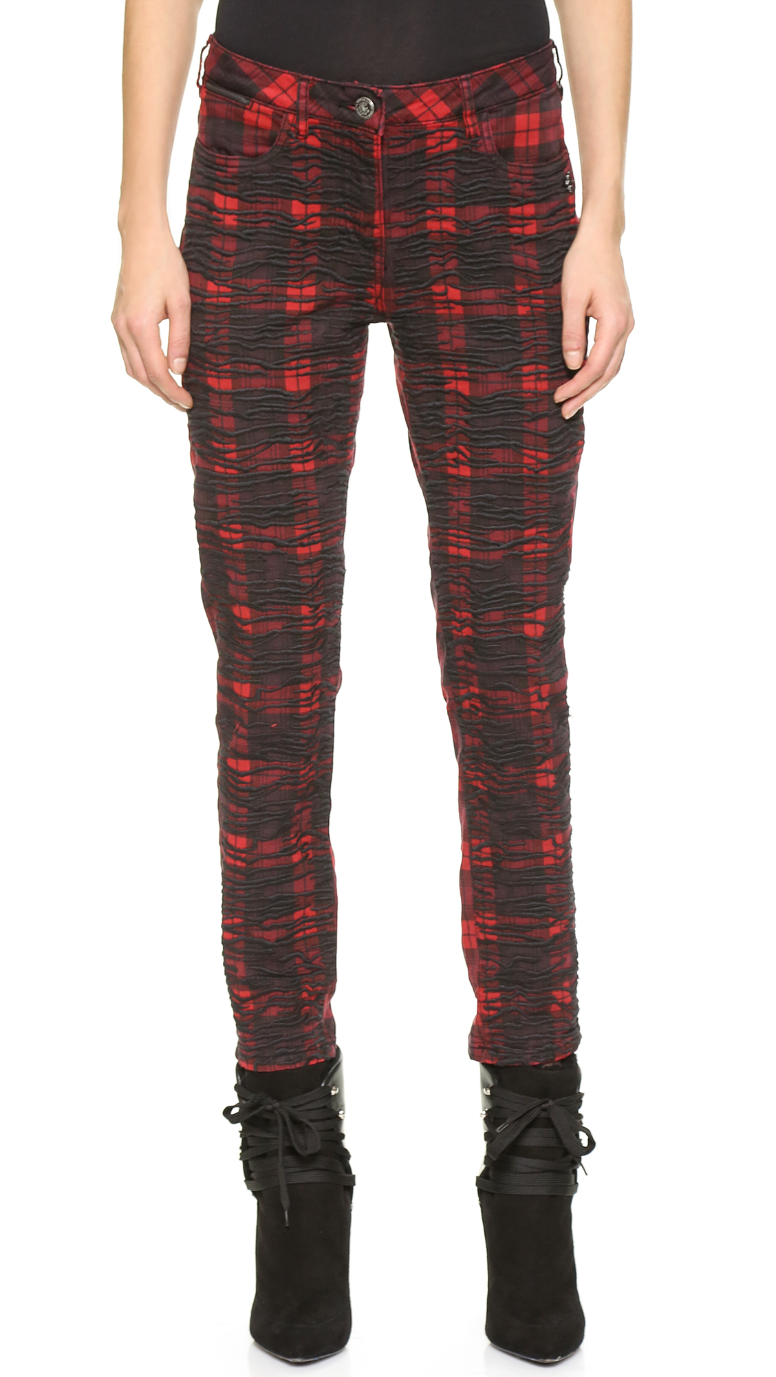 dark plaid pants