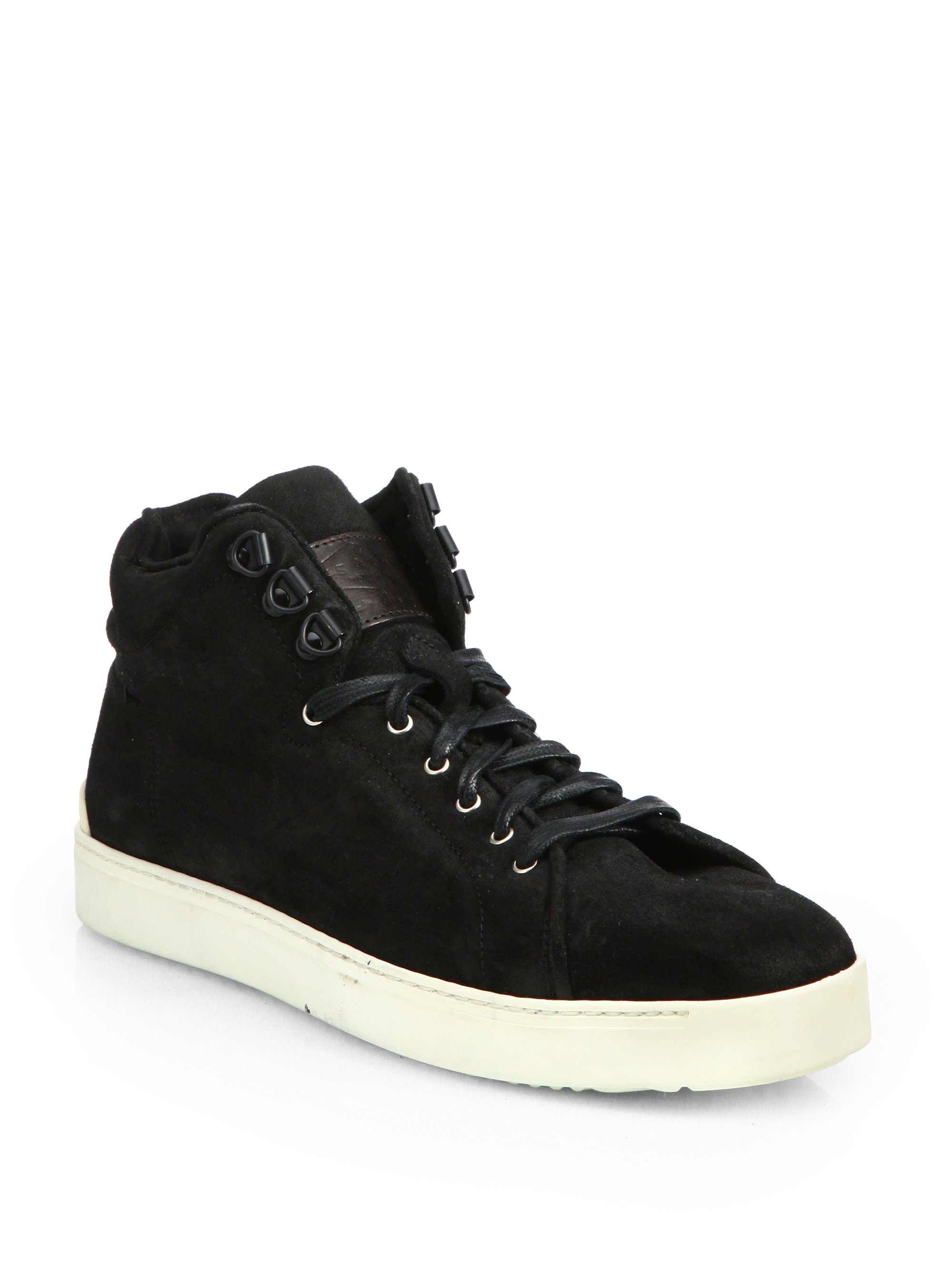 Rag & Bone Kent Suede Lace-Up High-Top Sneakers in Black for Men | Lyst