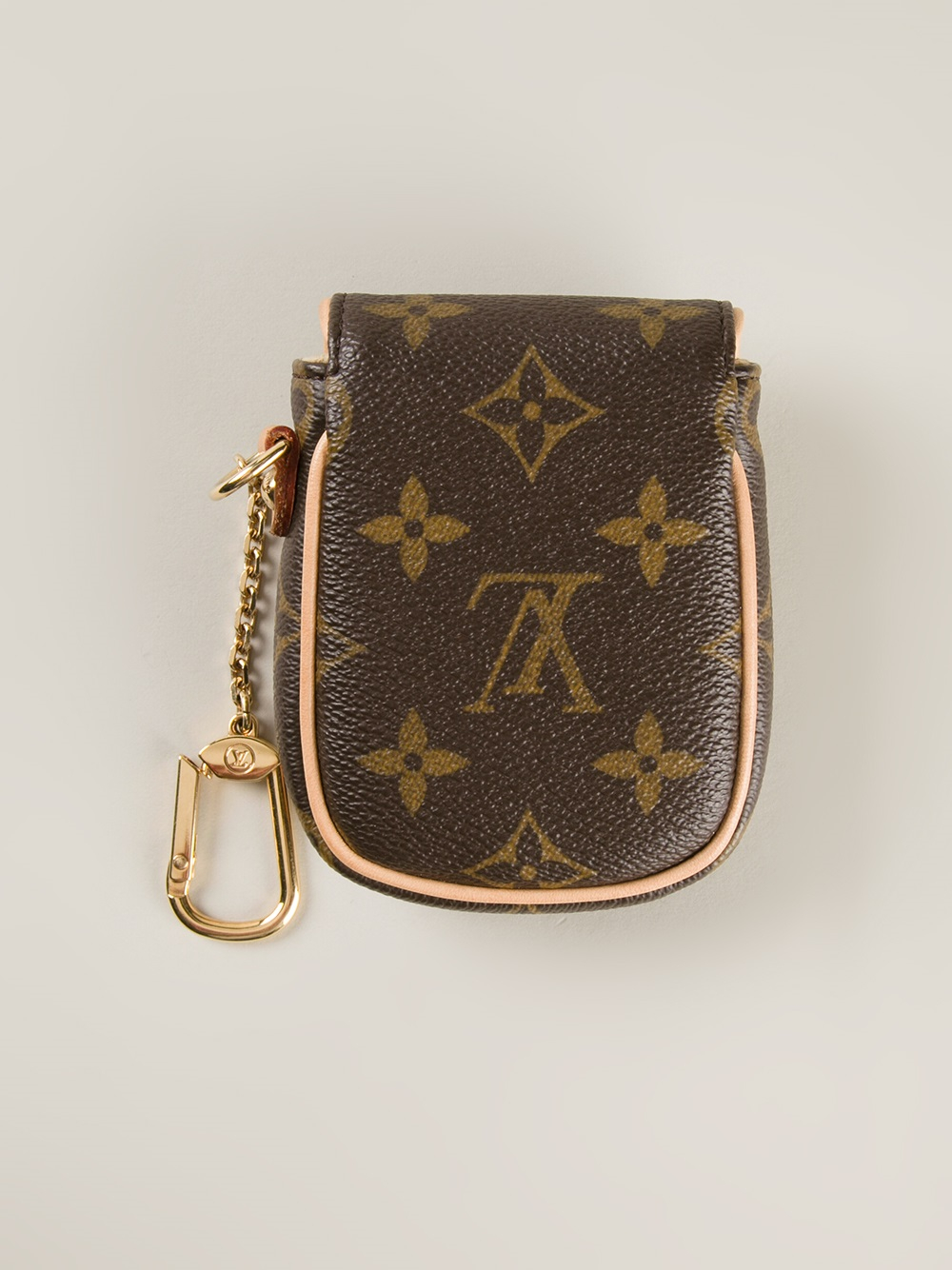 Lyst - Louis Vuitton Mini Pouch Keyring in Brown