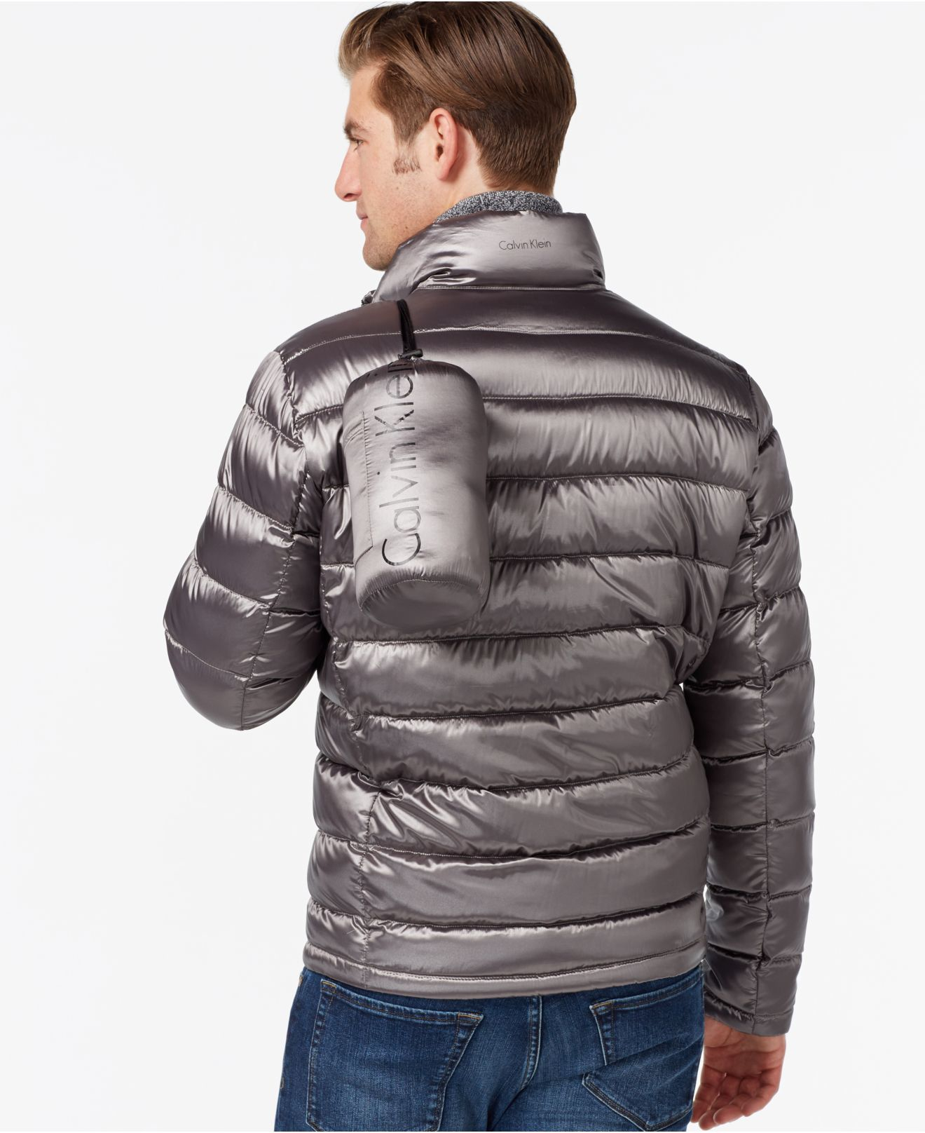 Download Lyst - Calvin Klein Men's Packable Down Jacket in Gray for Men