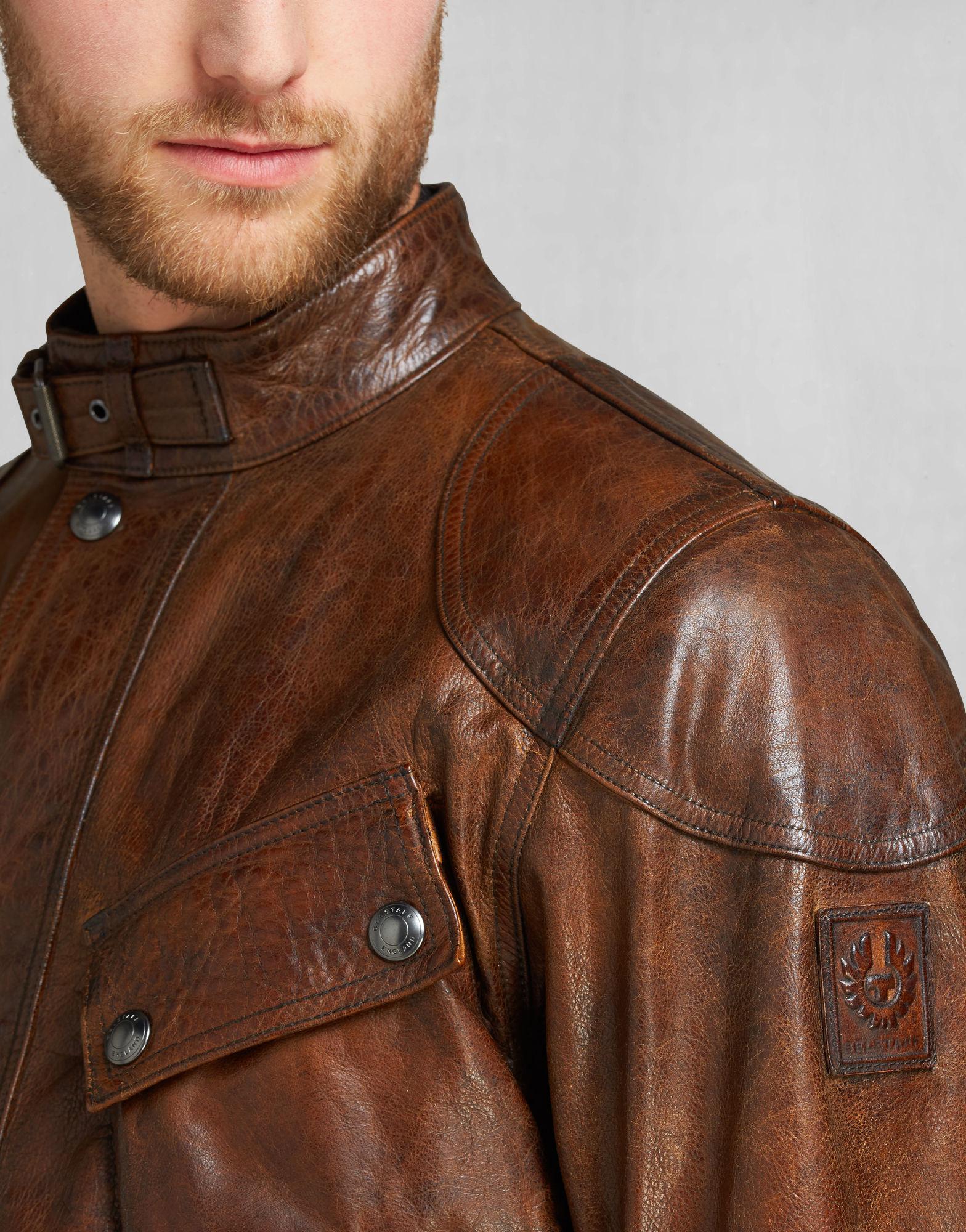 Lyst Belstaff The Panther Brown Waxed Leather Jacket in Brown for Men