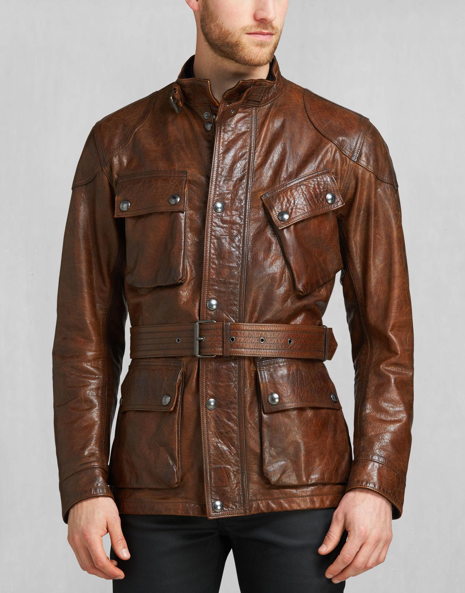 Lyst - Belstaff The Panther Brown Waxed Leather Jacket in Brown for Men