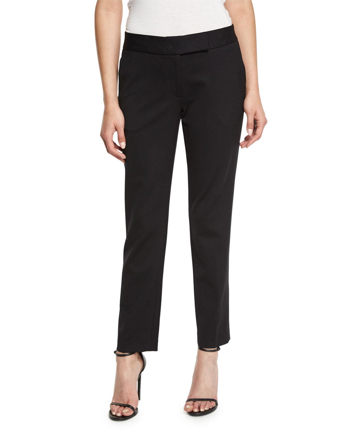 Lyst - Milly Tapered Gabardine Ankle Pants in Black