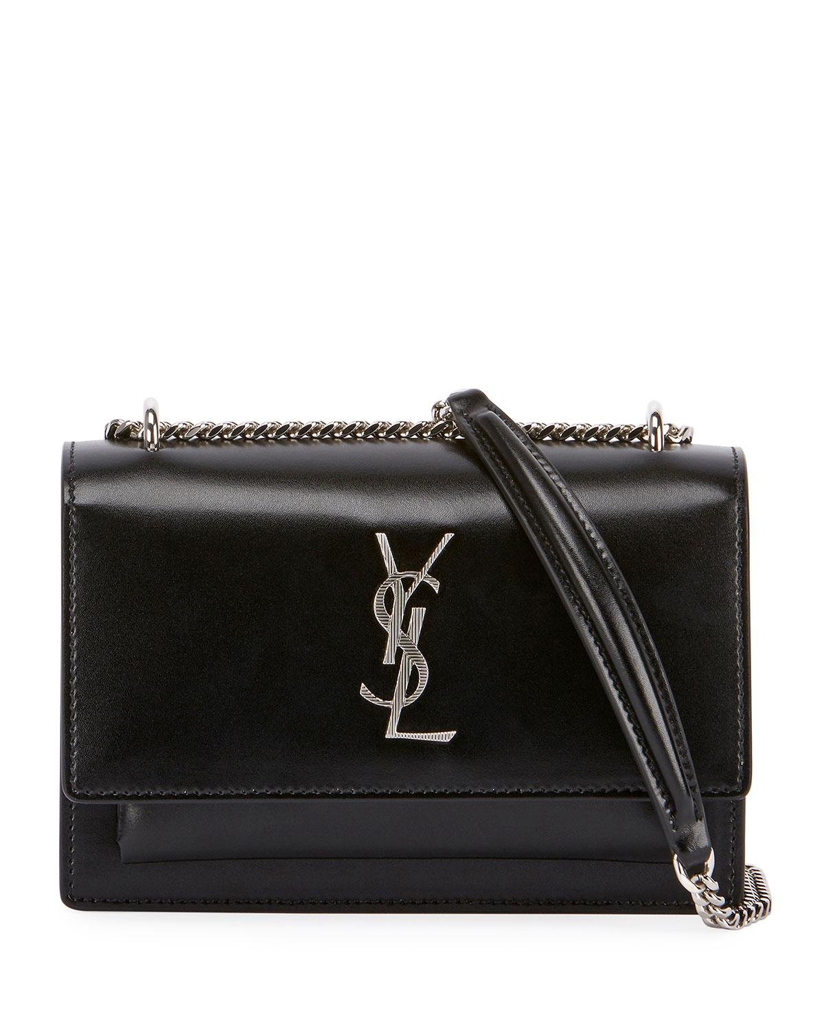 saint laurent wallet on chain black