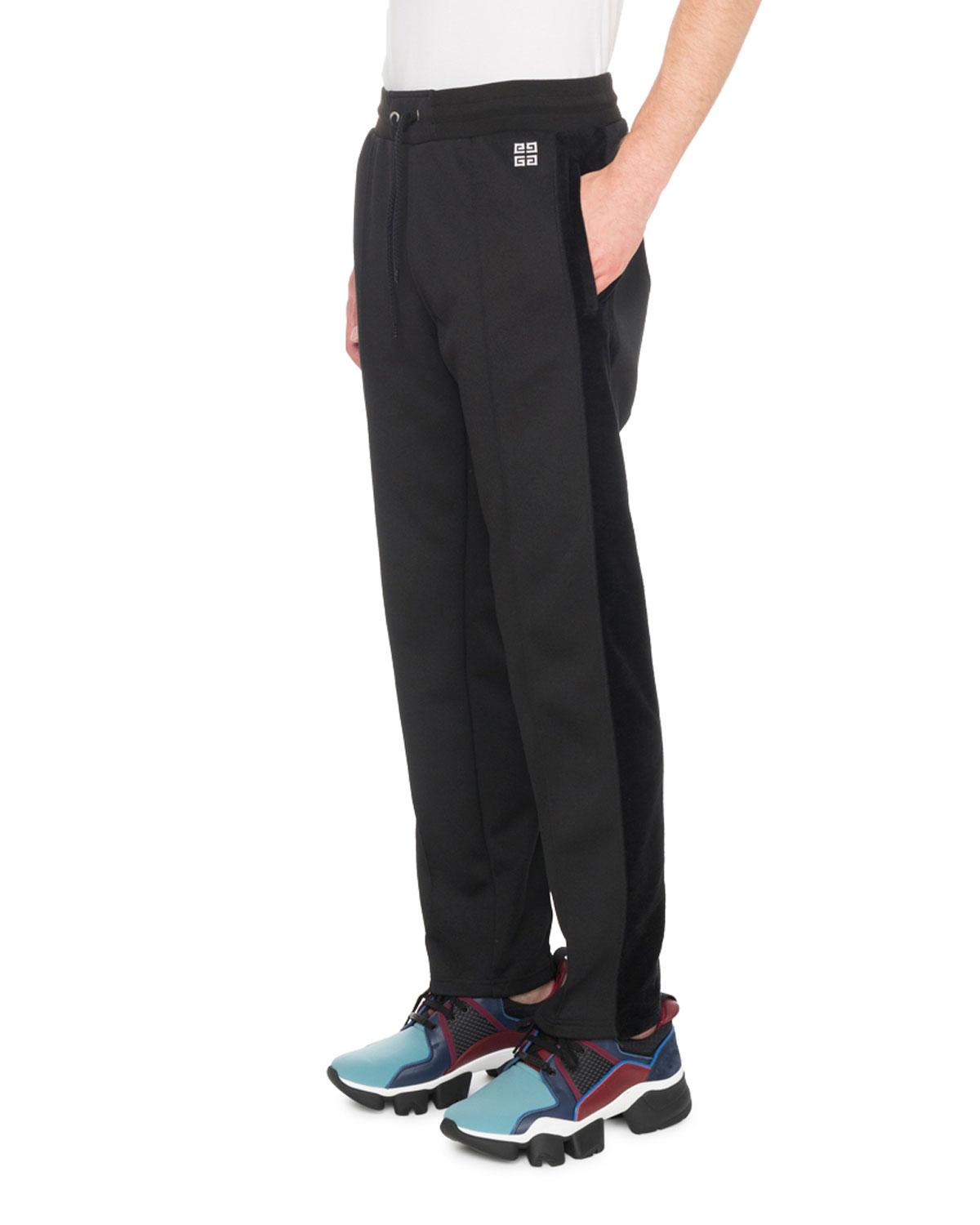 black velvet track pants