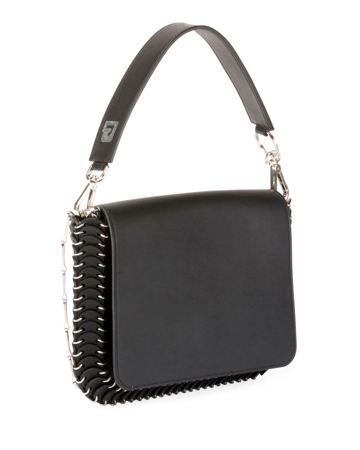 Paco Rabanne Iconic Shoulder Bag W/handle In Sleek Calf in Black - Lyst