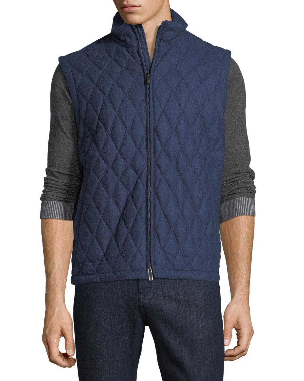 Lyst - Ermenegildo Zegna Quilted Wool-silk-cashmere Vest in Blue for Men