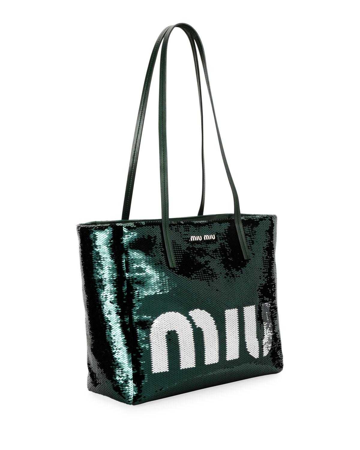 miu miu logo plaque padded tote bag