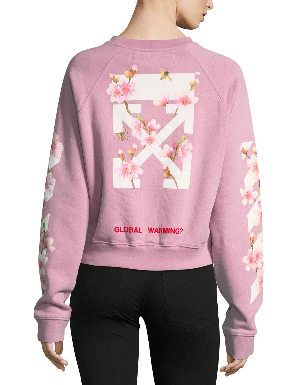 off white pink and white hoodie