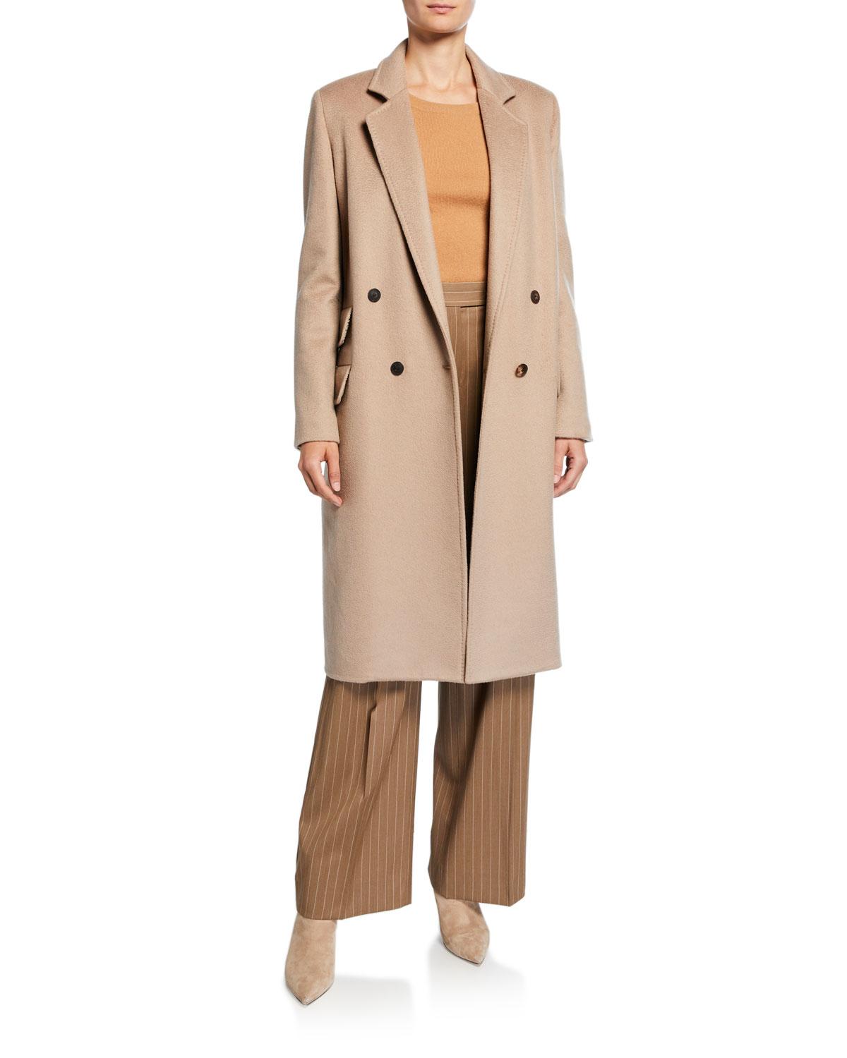 Max Mara Andrea Cashmere Double-breasted Coat in Brown - Lyst