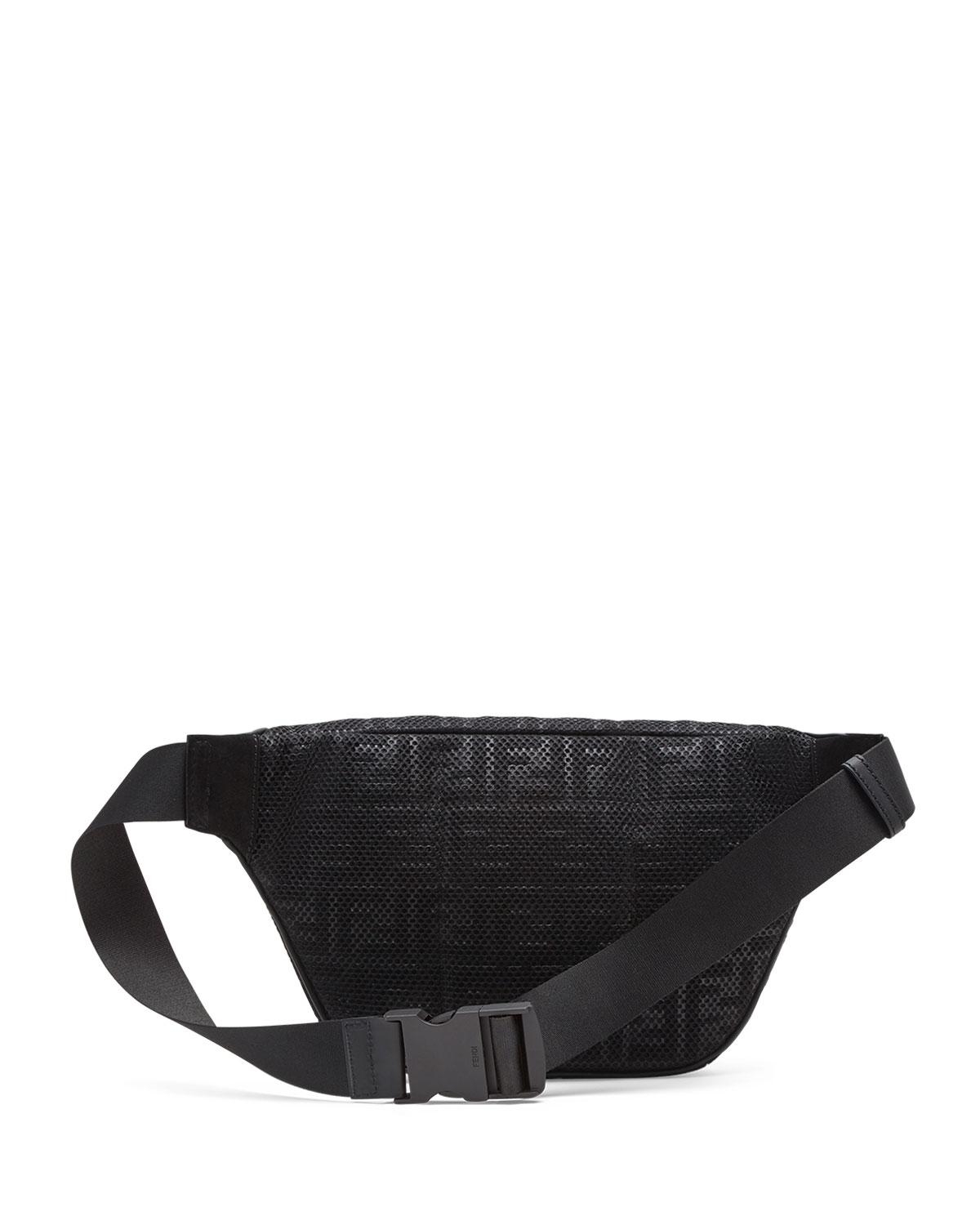Fendi Men's Ff Perforated Belt Bag/fanny Pack in Black for Men Lyst