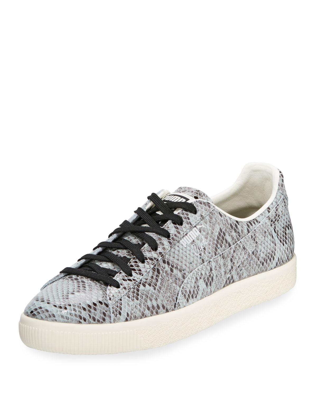 Lyst - Puma Men's Clyde Snakeskin-embossed Leather Low-top Sneaker in ...