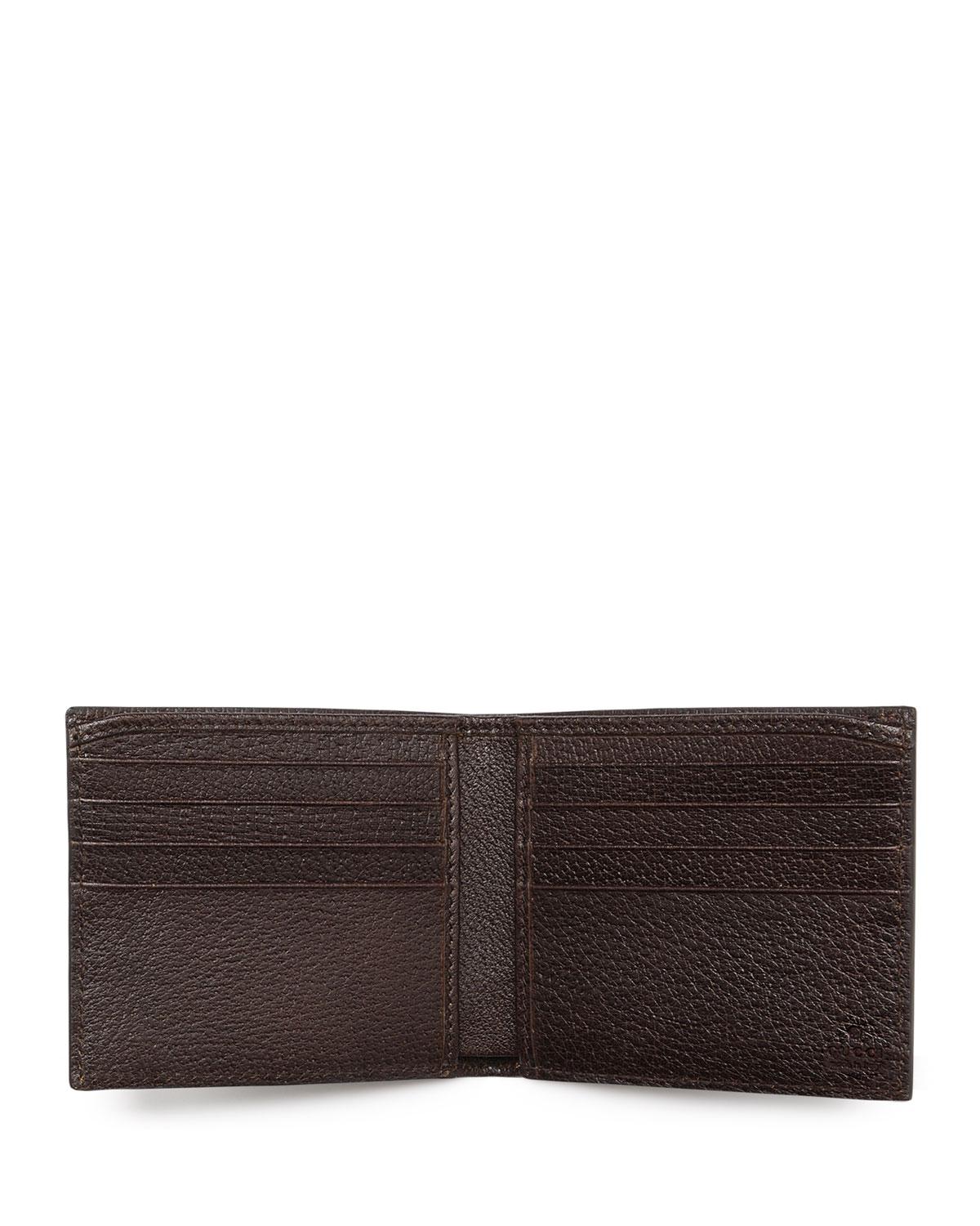 Gucci  Leather Bifold Wallet in Brown for Men Lyst